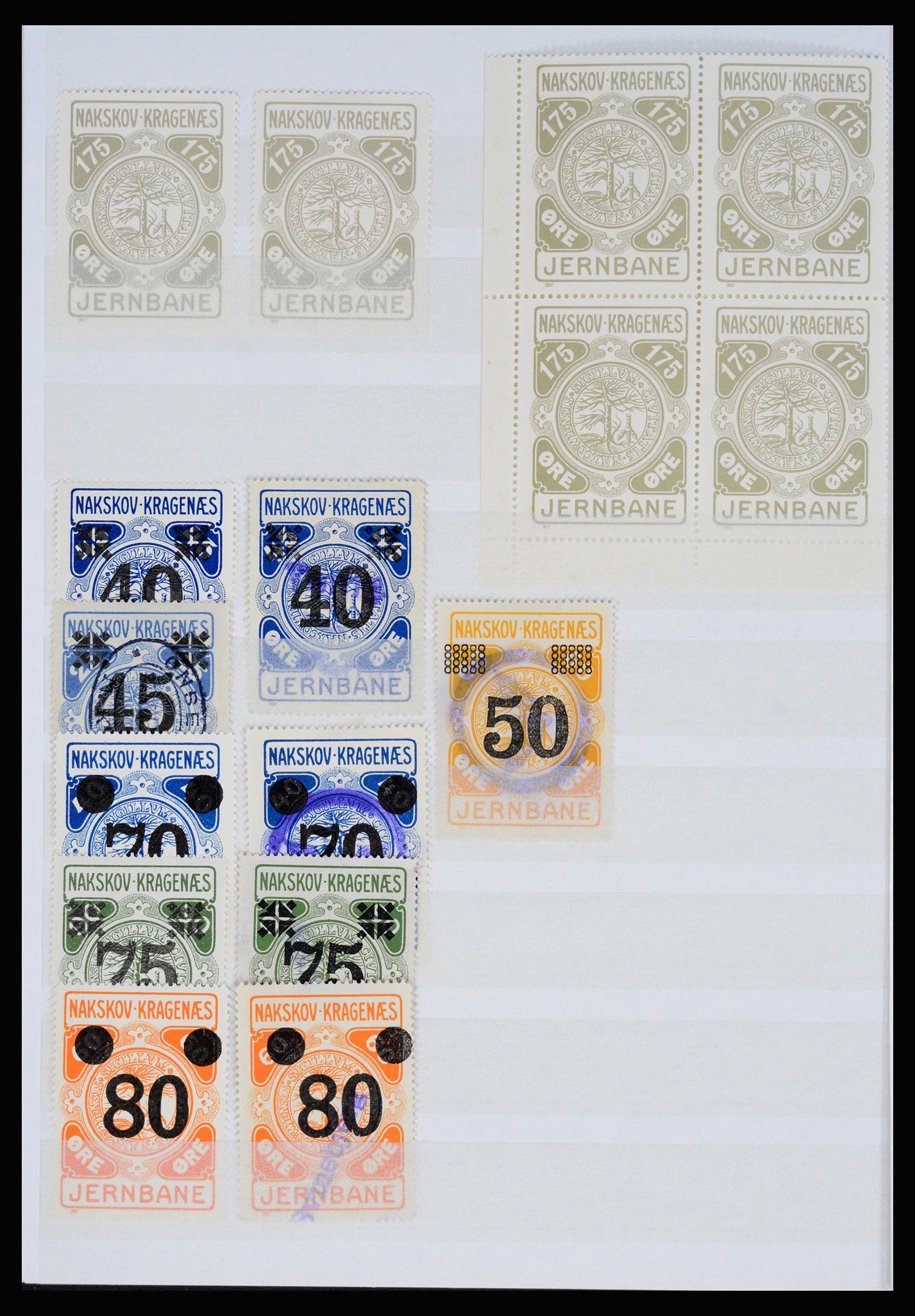 36982 099 - Postzegelverzameling 36982 Denemarken spoorwegzegels.