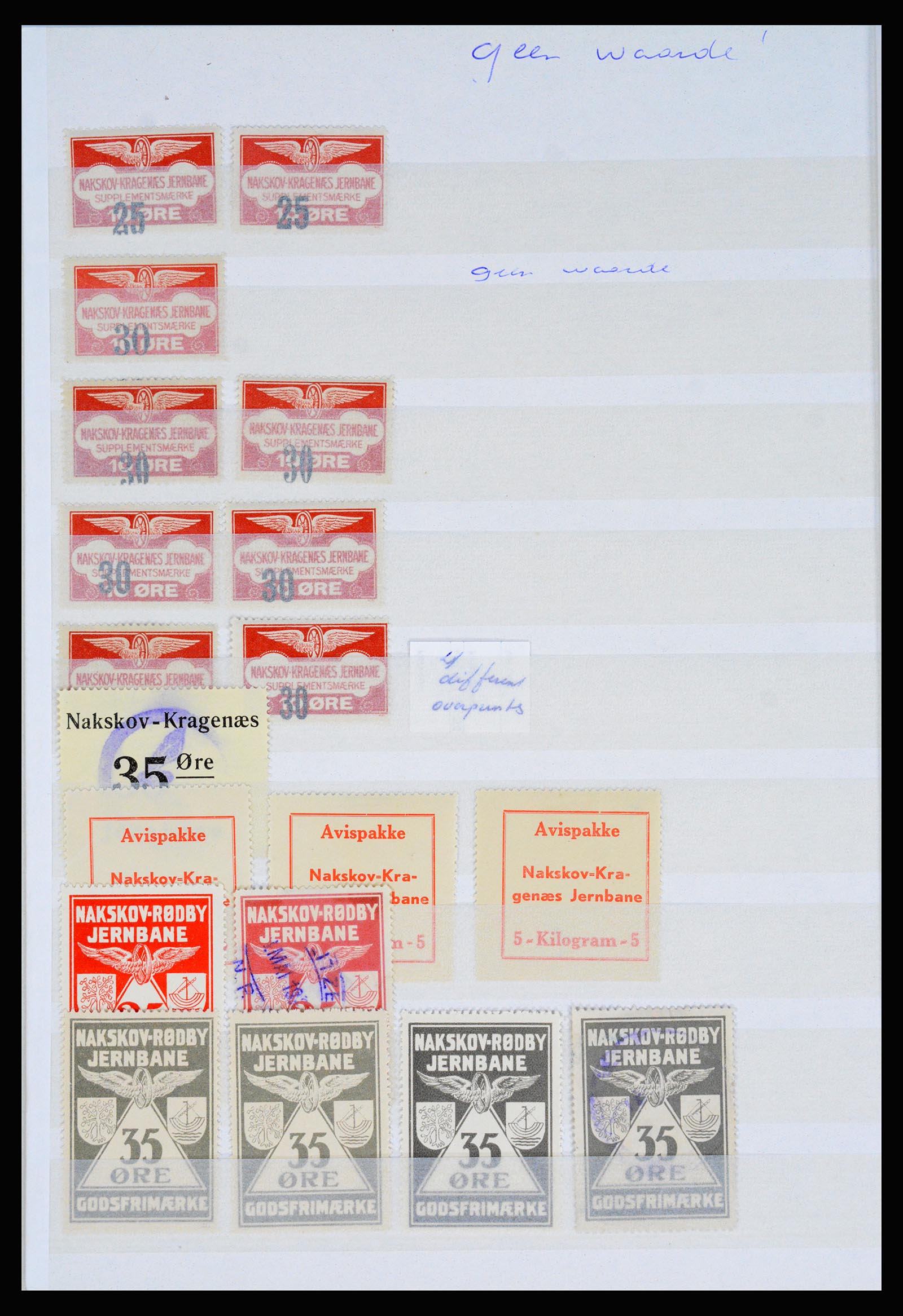 36982 101 - Postzegelverzameling 36982 Denemarken spoorwegzegels.