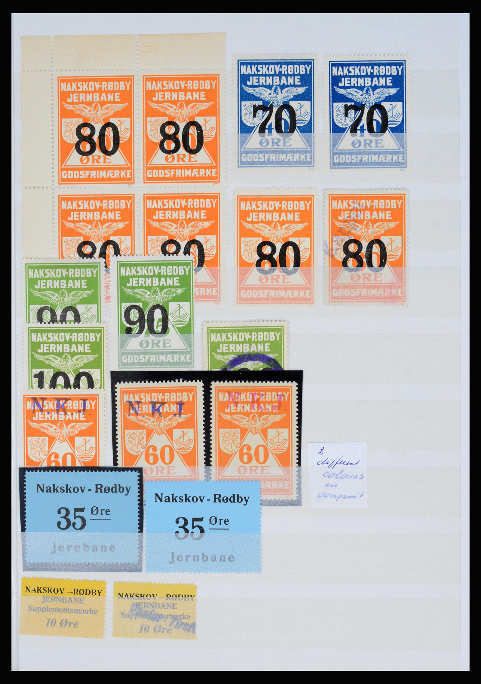 36982 104 - Postzegelverzameling 36982 Denemarken spoorwegzegels.