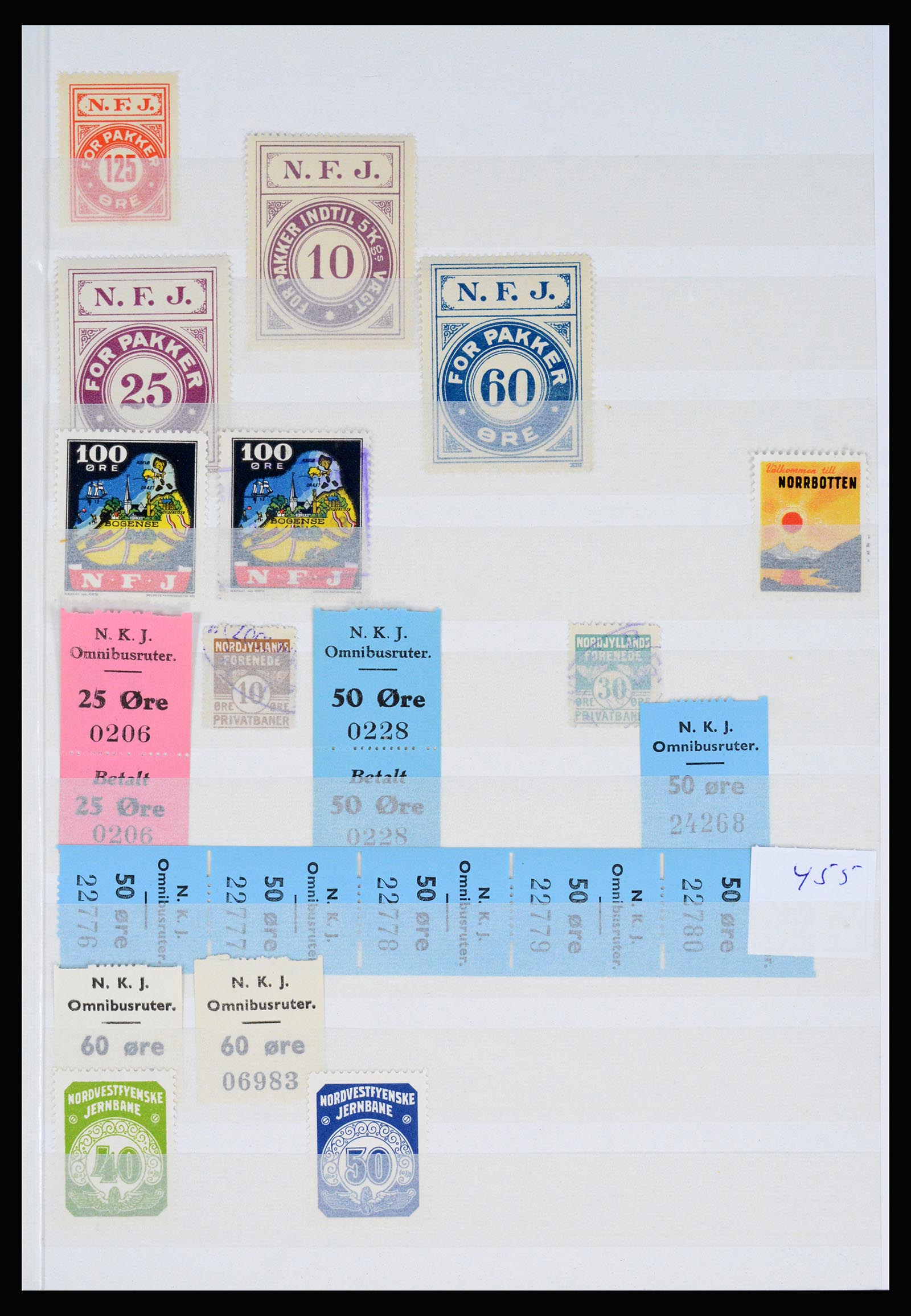 36982 106 - Postzegelverzameling 36982 Denemarken spoorwegzegels.