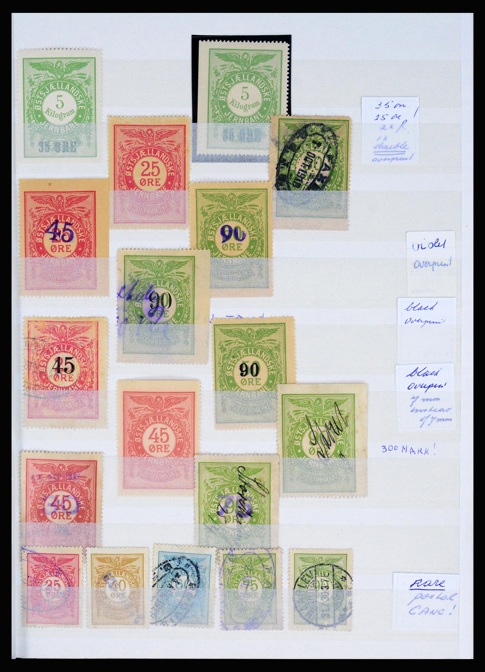 36982 112 - Postzegelverzameling 36982 Denemarken spoorwegzegels.