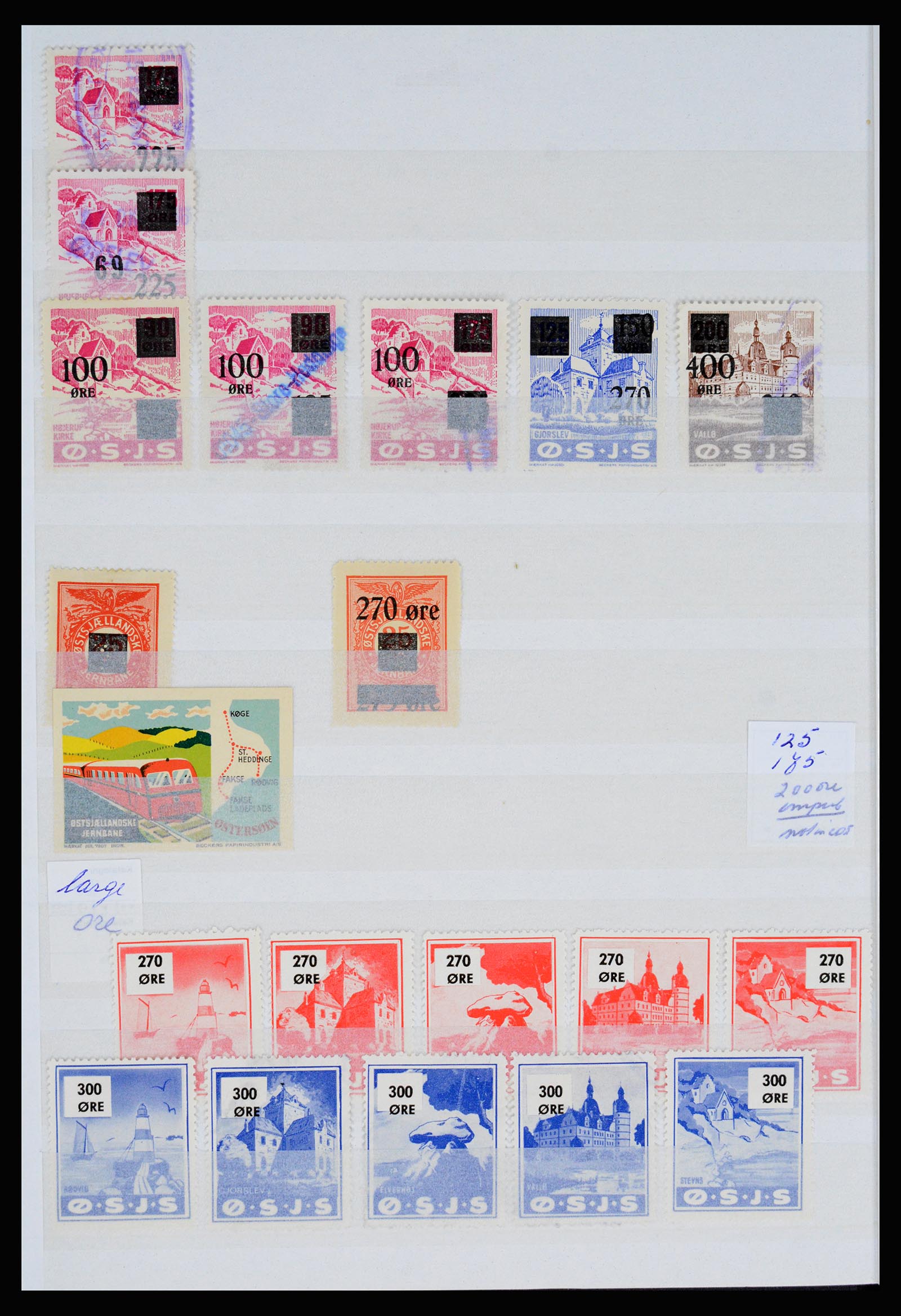36982 115 - Postzegelverzameling 36982 Denemarken spoorwegzegels.