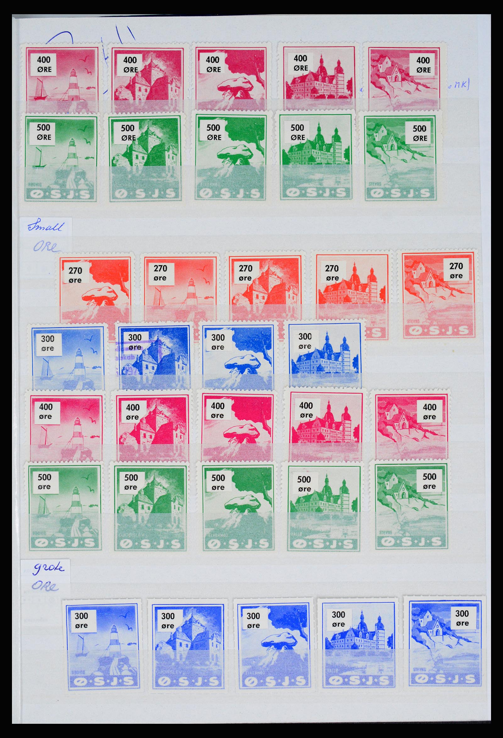 36982 116 - Postzegelverzameling 36982 Denemarken spoorwegzegels.