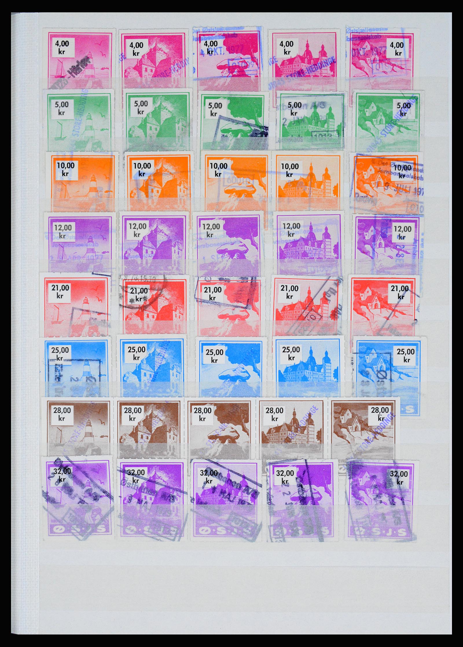 36982 118 - Postzegelverzameling 36982 Denemarken spoorwegzegels.