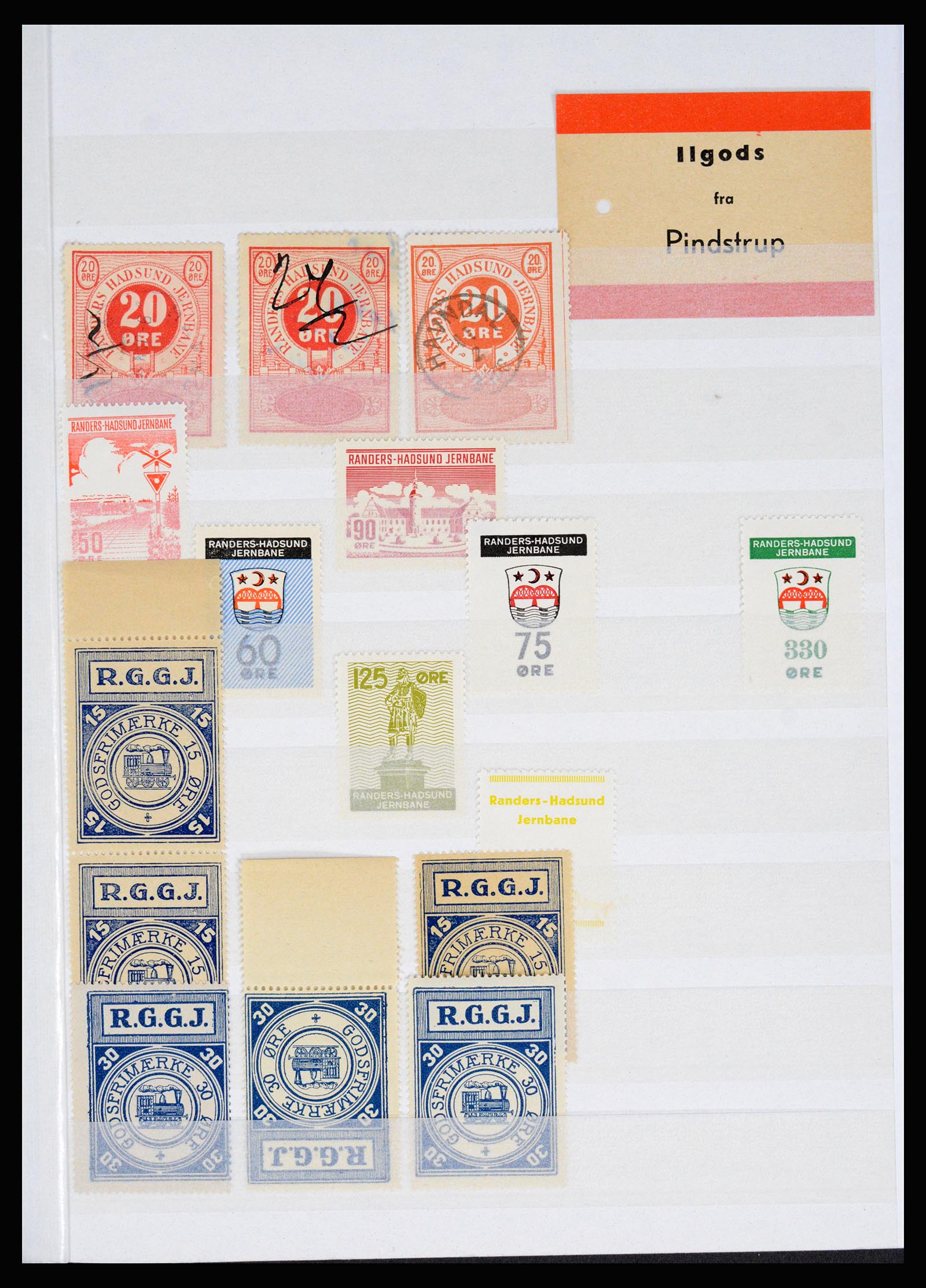 36982 122 - Postzegelverzameling 36982 Denemarken spoorwegzegels.