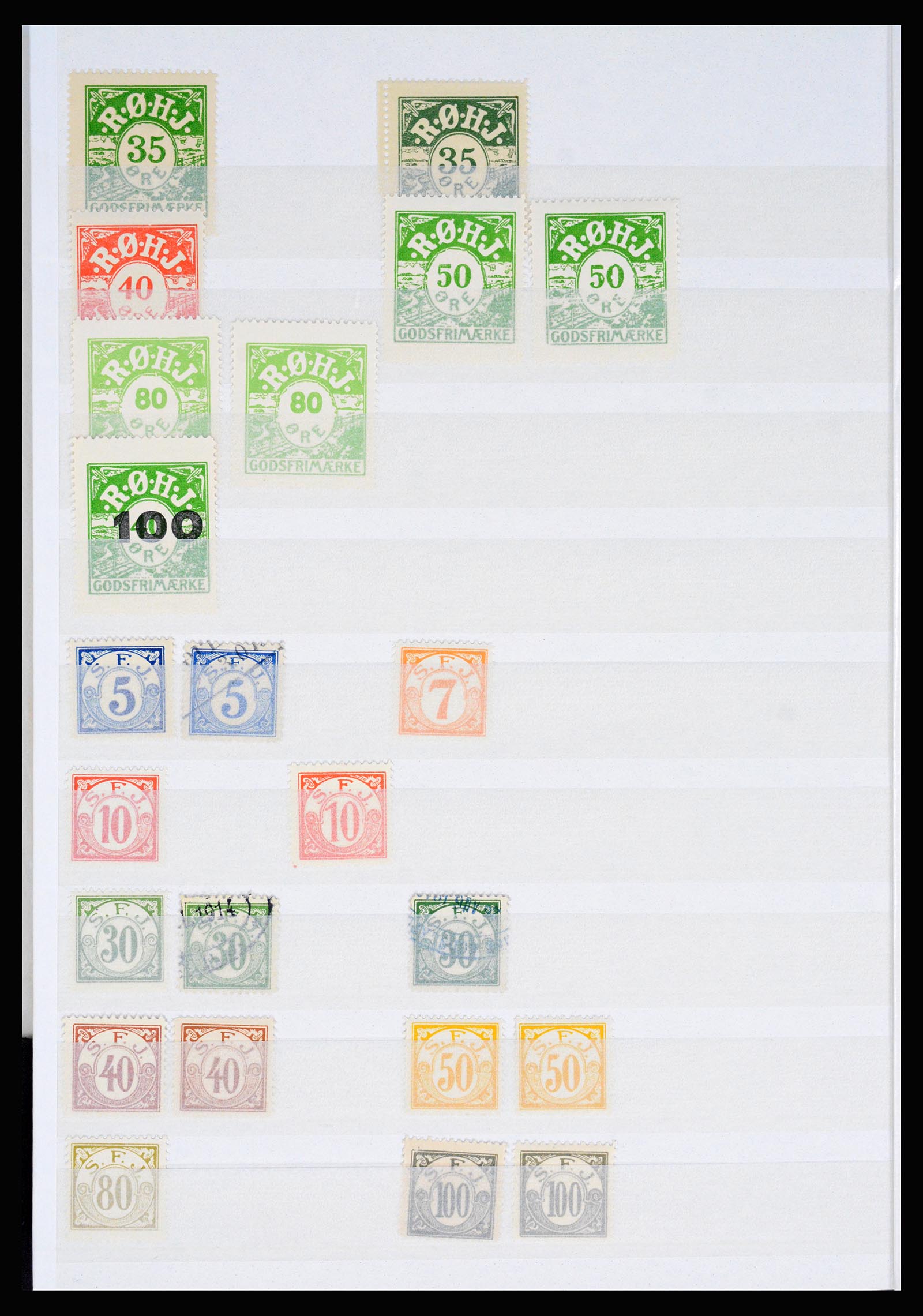 36982 125 - Postzegelverzameling 36982 Denemarken spoorwegzegels.