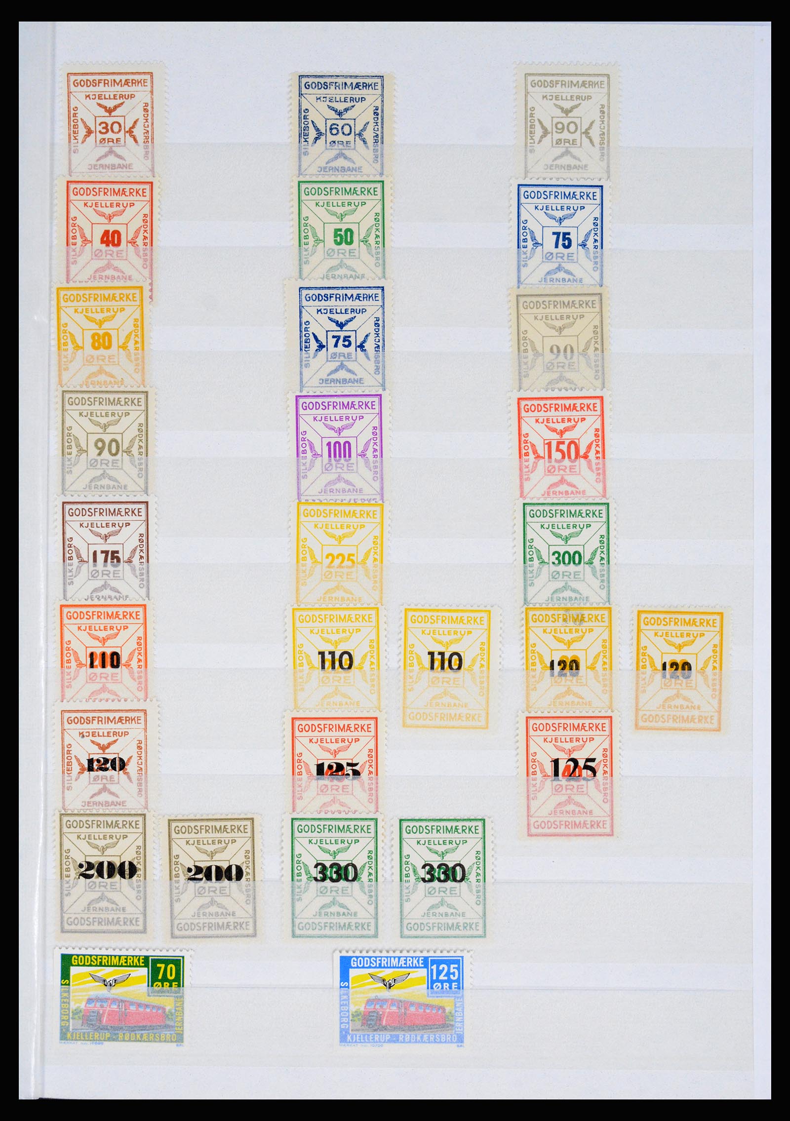 36982 126 - Stamp collection 36982 Denmark railroad stamps.