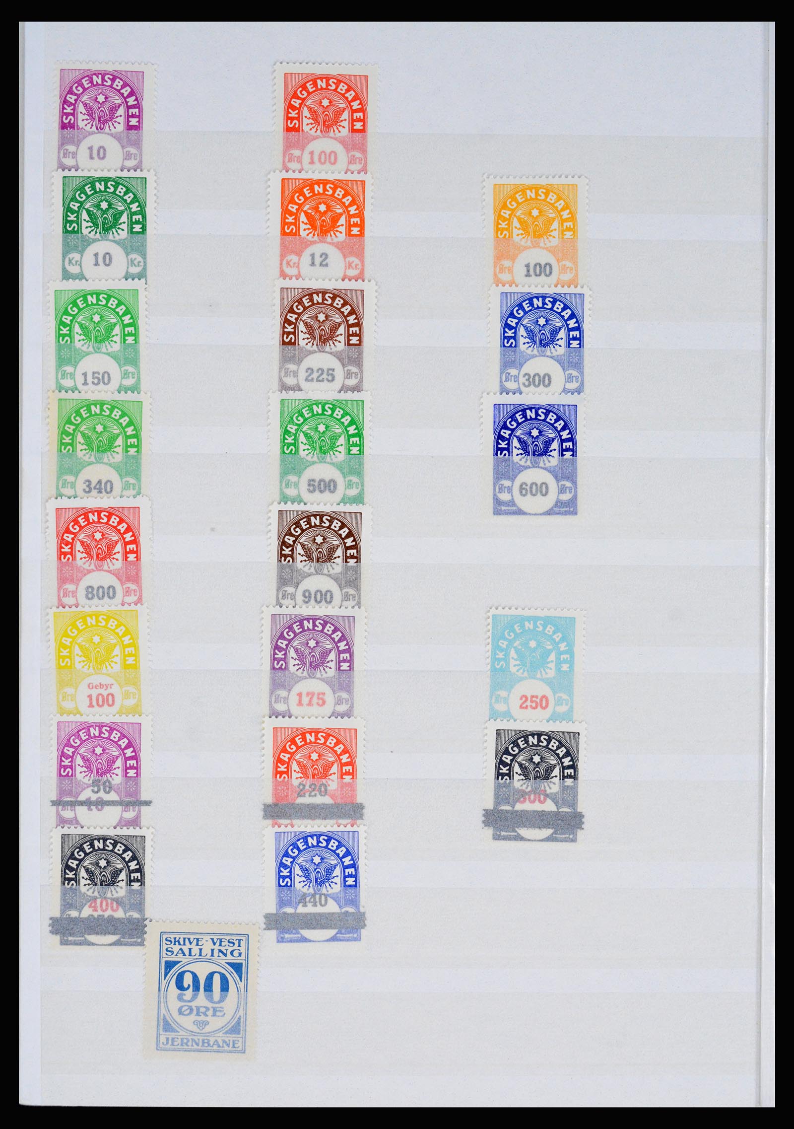 36982 127 - Postzegelverzameling 36982 Denemarken spoorwegzegels.