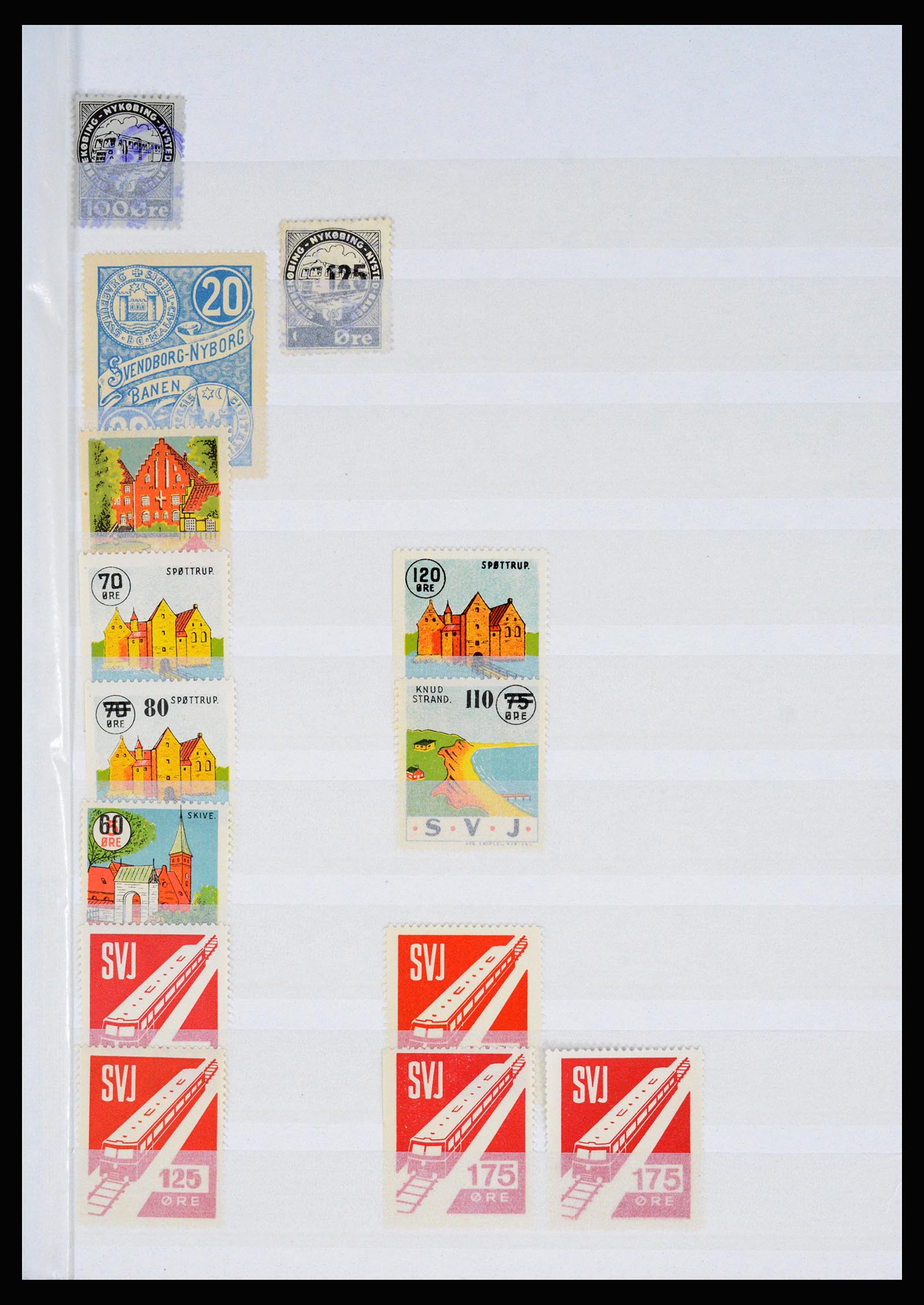 36982 128 - Stamp collection 36982 Denmark railroad stamps.