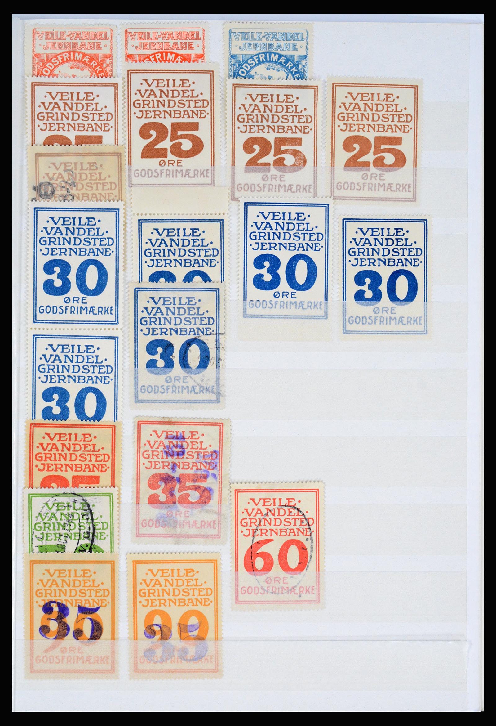 36982 134 - Stamp collection 36982 Denmark railroad stamps.