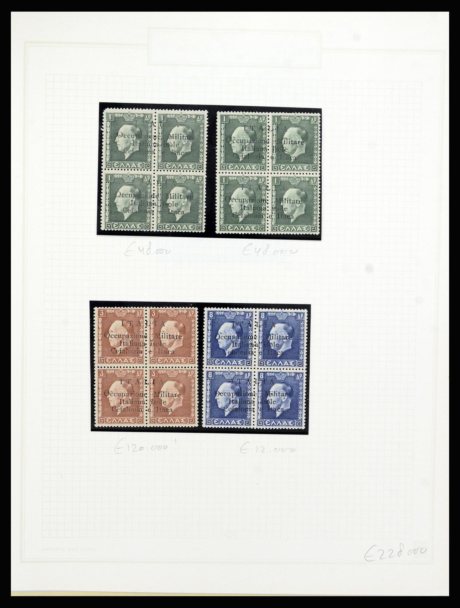 37045 001 - Postzegelverzameling 37045 Italiaanse bezetting Griekse eilanden 1941