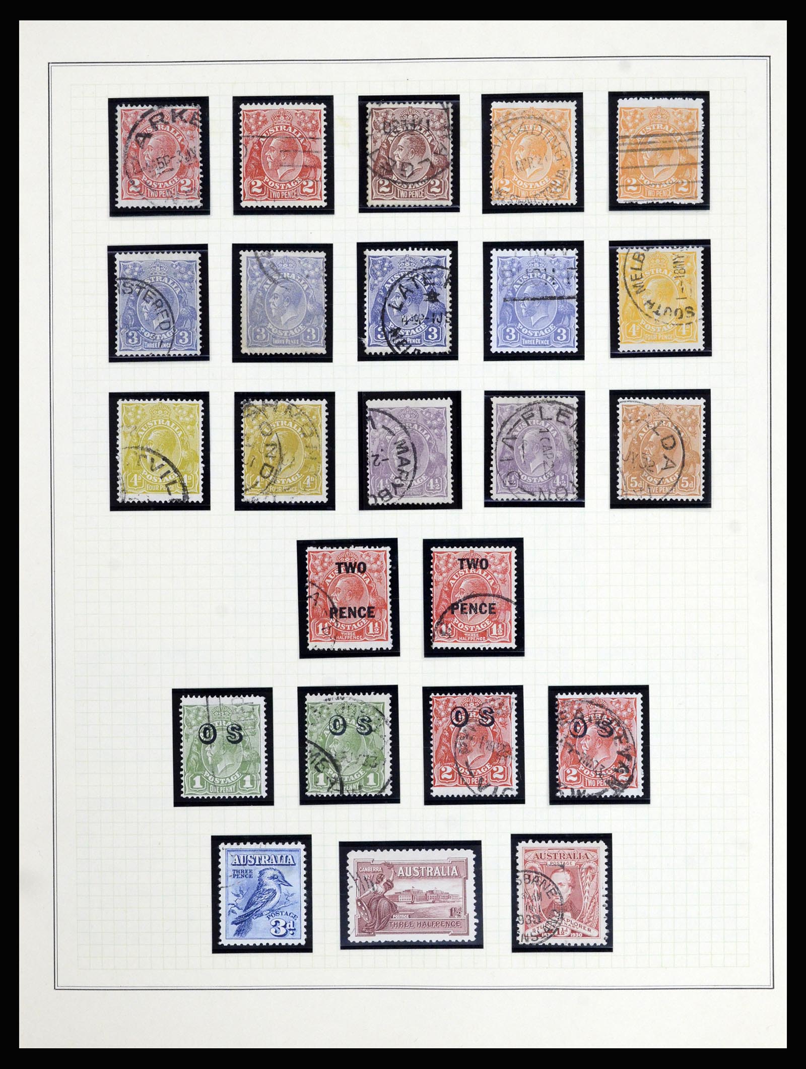 37049 003 - Postzegelverzameling 37049 Australië 1913-1990.