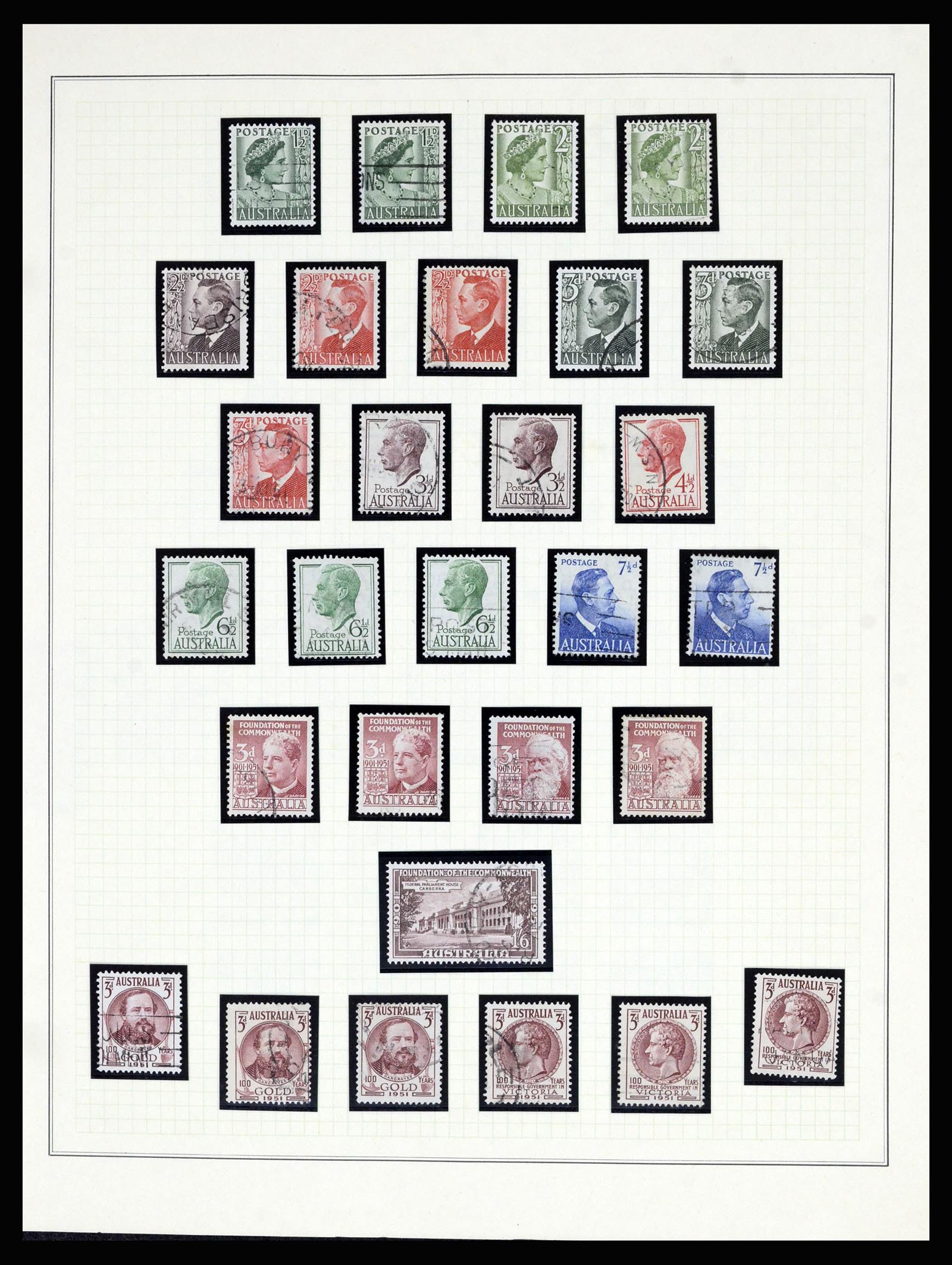 37049 015 - Postzegelverzameling 37049 Australië 1913-1990.