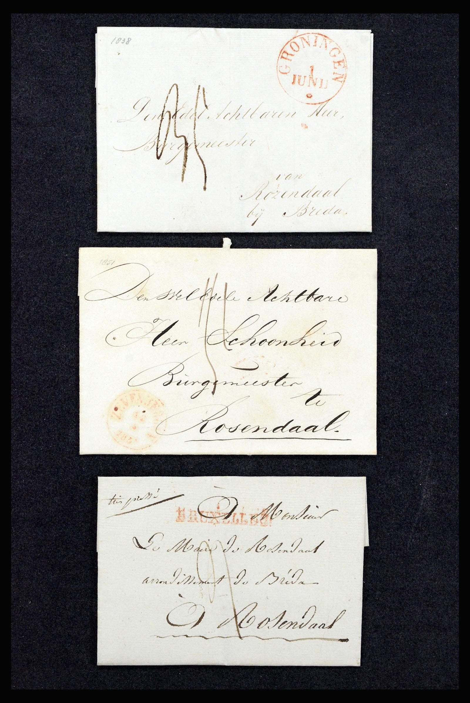 37051 003 - Postzegelverzameling 37051 Nederland brieven Roosendaal 1630(!)-1918.