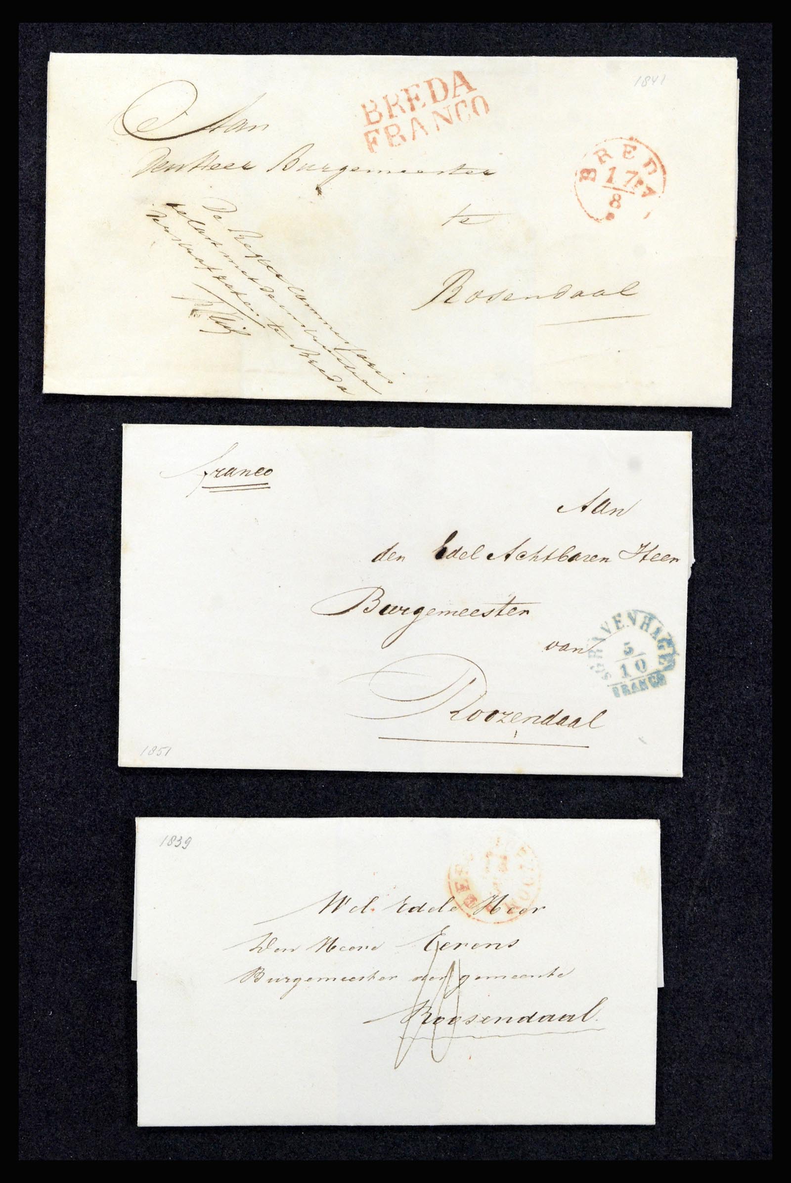 37051 005 - Postzegelverzameling 37051 Nederland brieven Roosendaal 1630(!)-1918.
