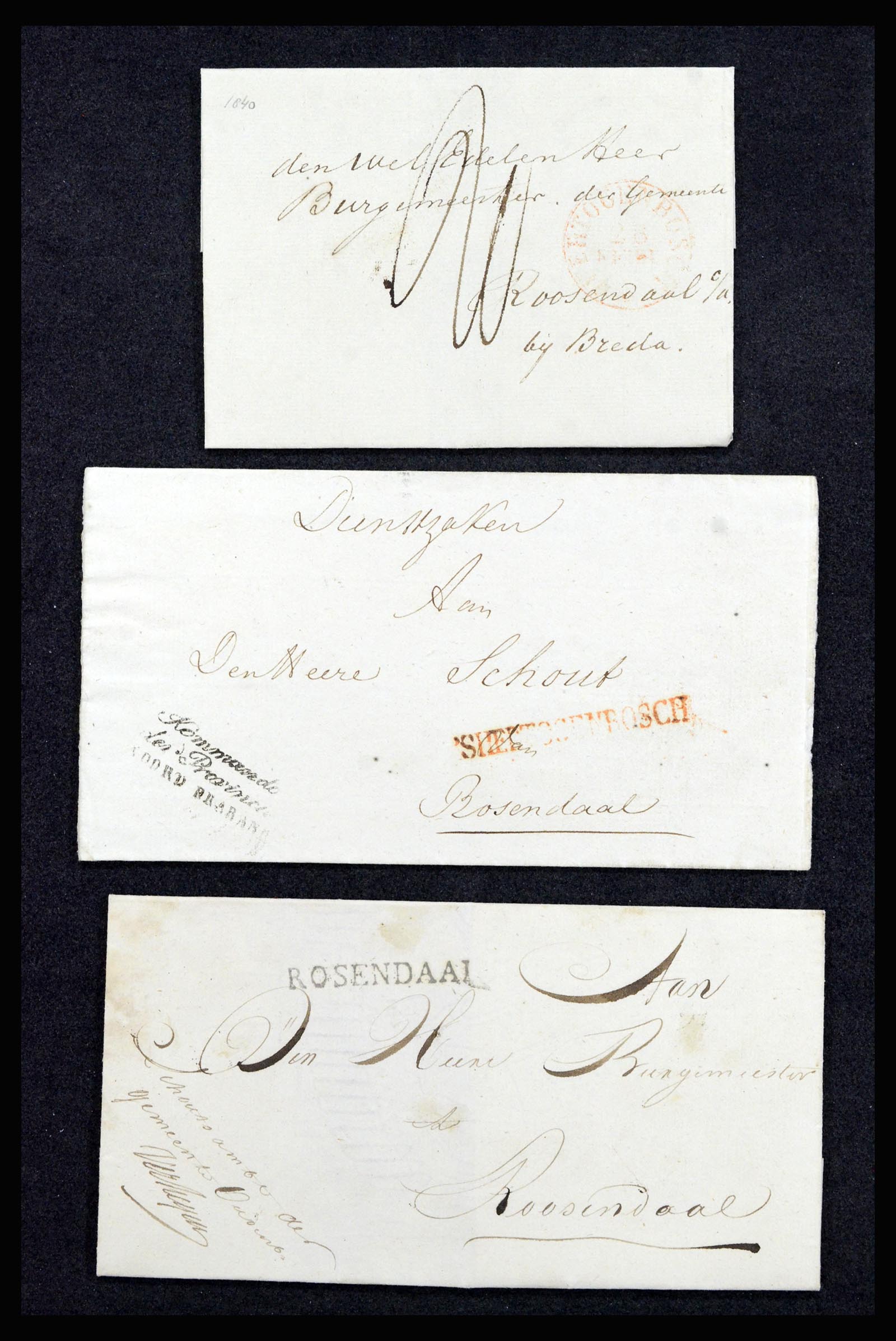 37051 033 - Postzegelverzameling 37051 Nederland brieven Roosendaal 1630(!)-1918.