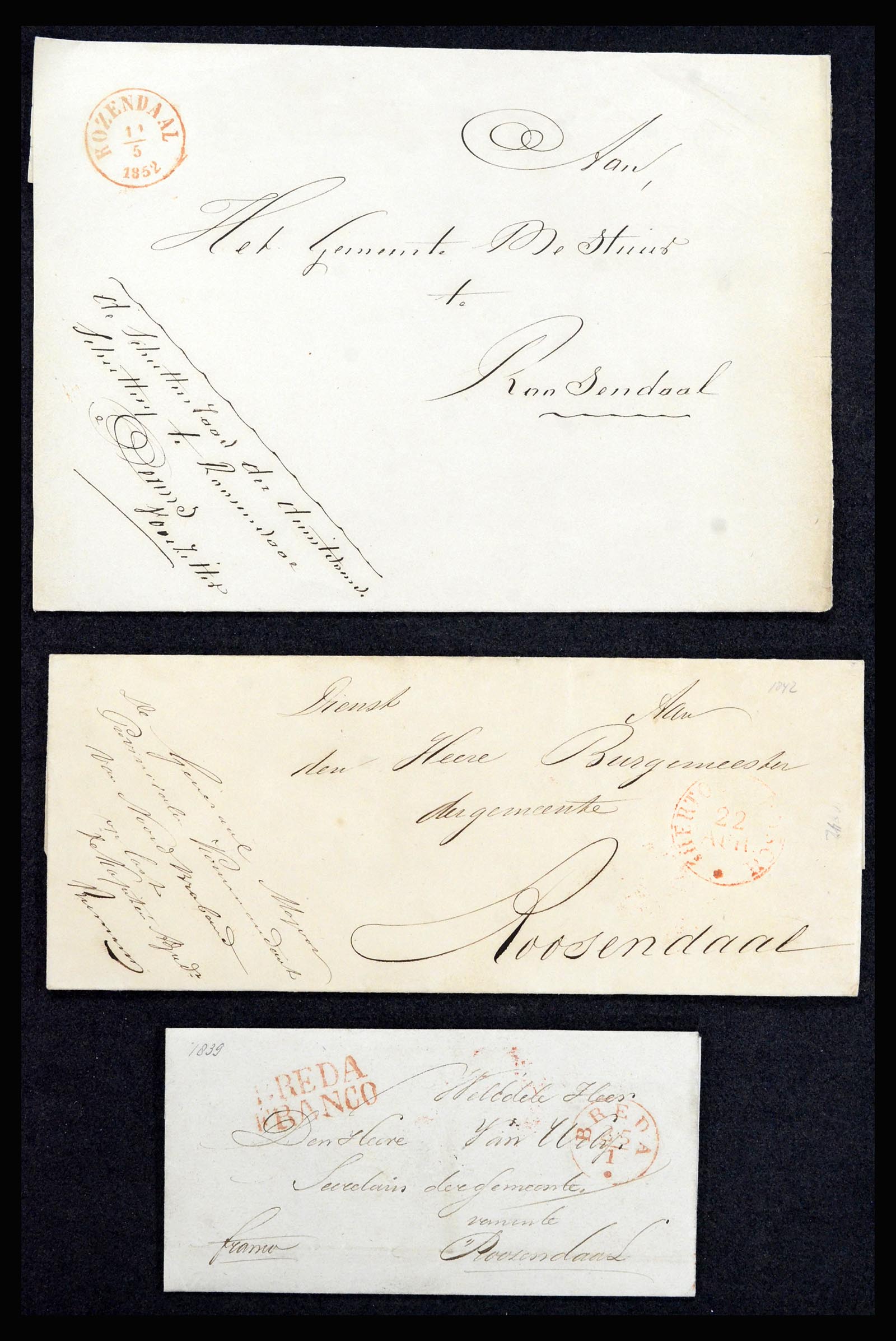 37051 039 - Postzegelverzameling 37051 Nederland brieven Roosendaal 1630(!)-1918.