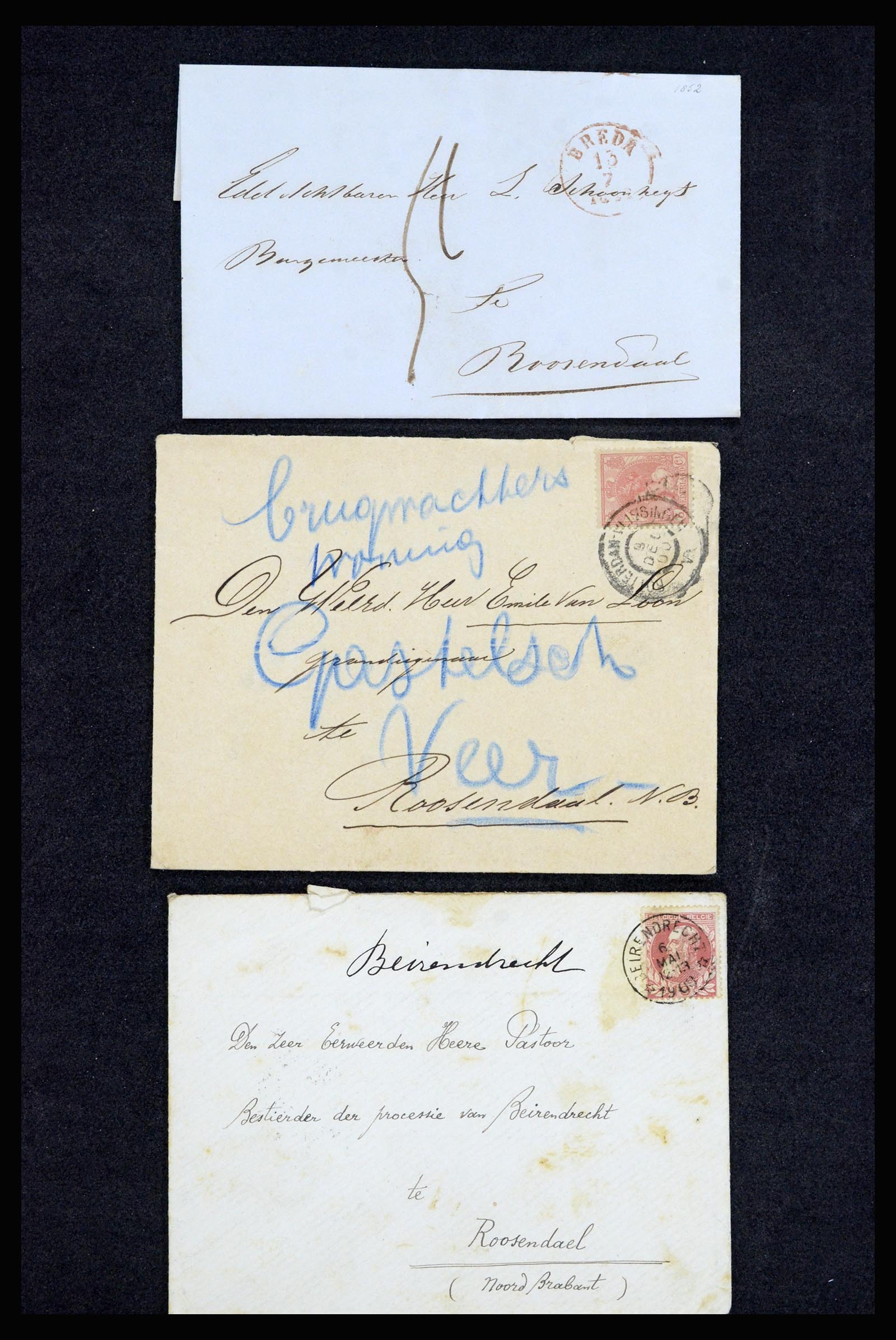 37051 041 - Postzegelverzameling 37051 Nederland brieven Roosendaal 1630(!)-1918.