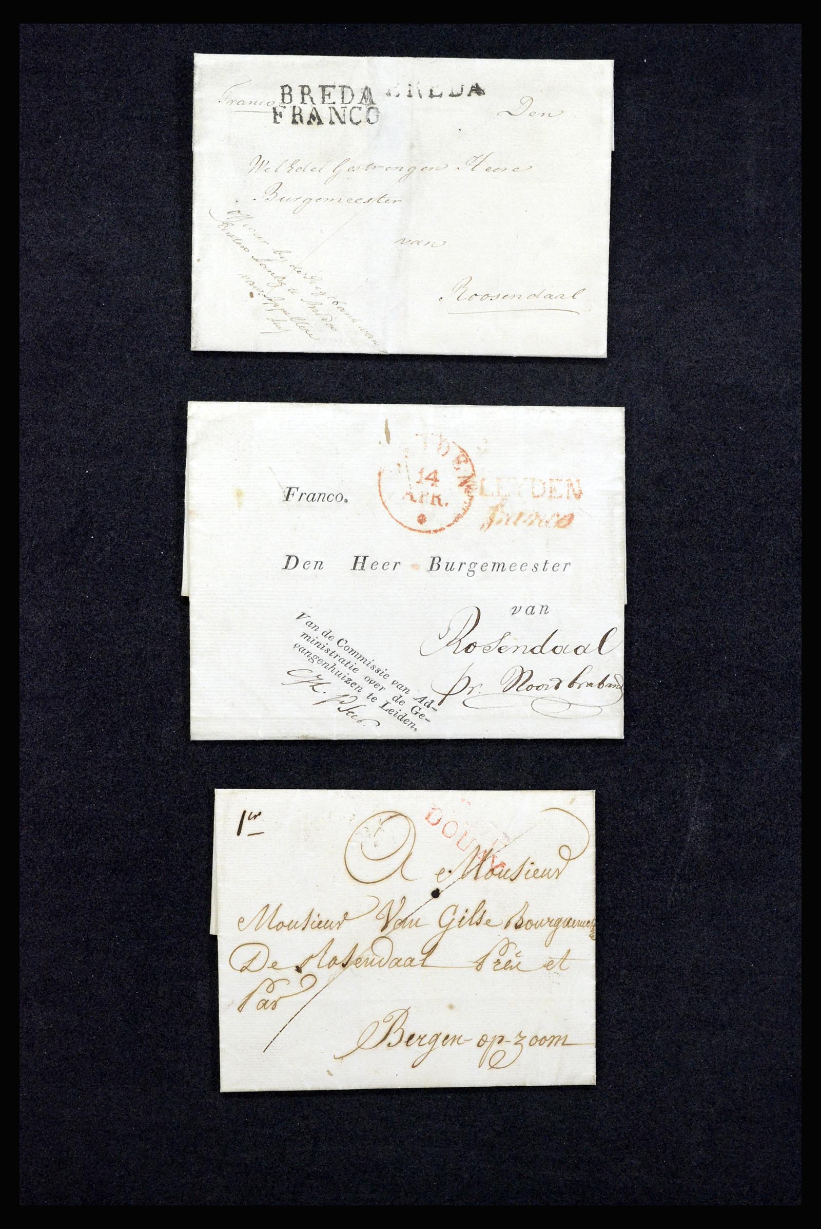 37051 049 - Stamp collection 37051 Netherlands covers Roosendaal 1630(!)-1918.