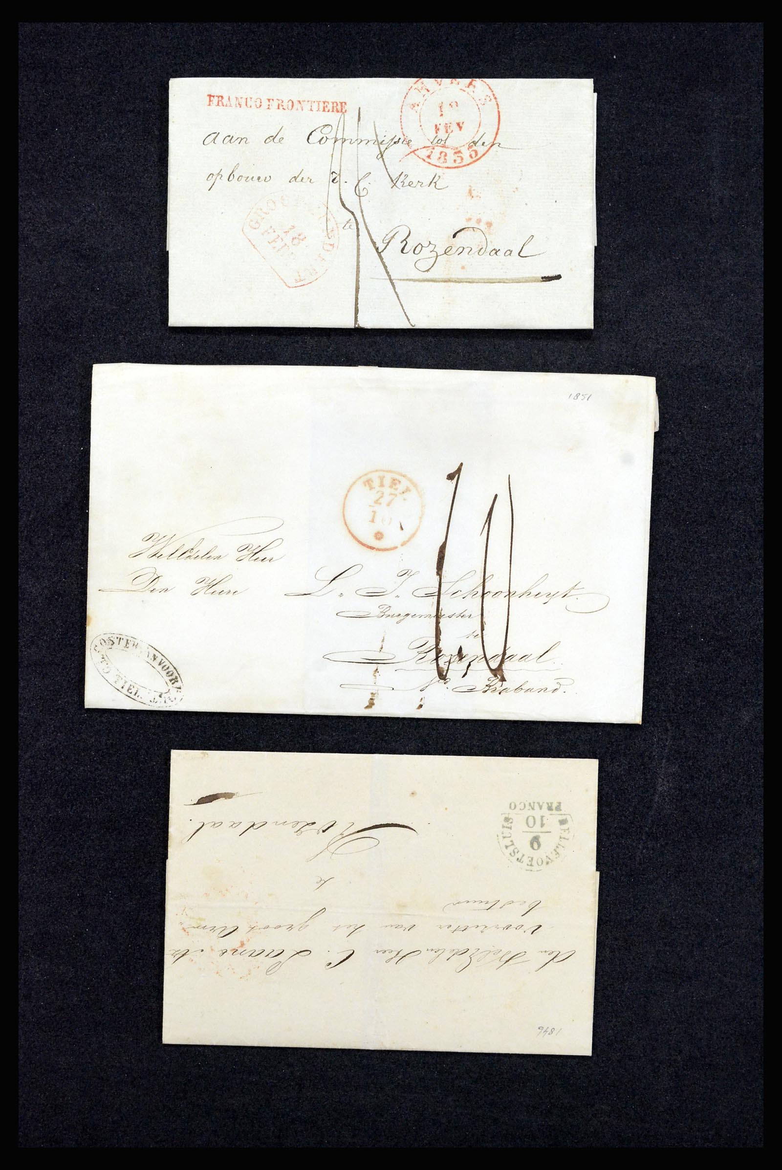 37051 051 - Postzegelverzameling 37051 Nederland brieven Roosendaal 1630(!)-1918.