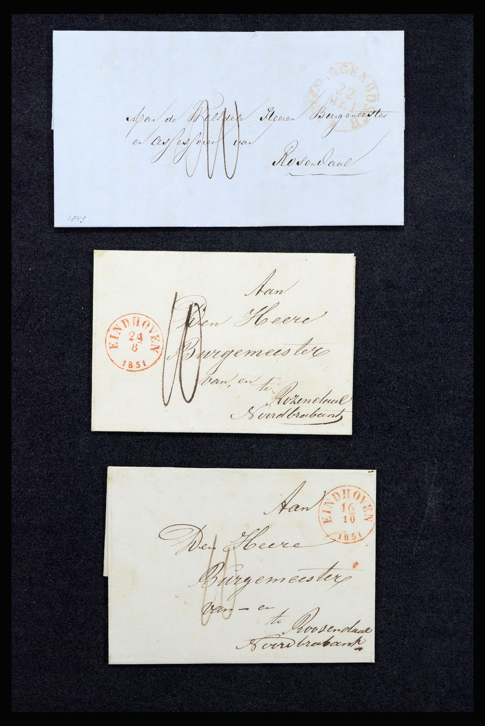 37051 053 - Postzegelverzameling 37051 Nederland brieven Roosendaal 1630(!)-1918.