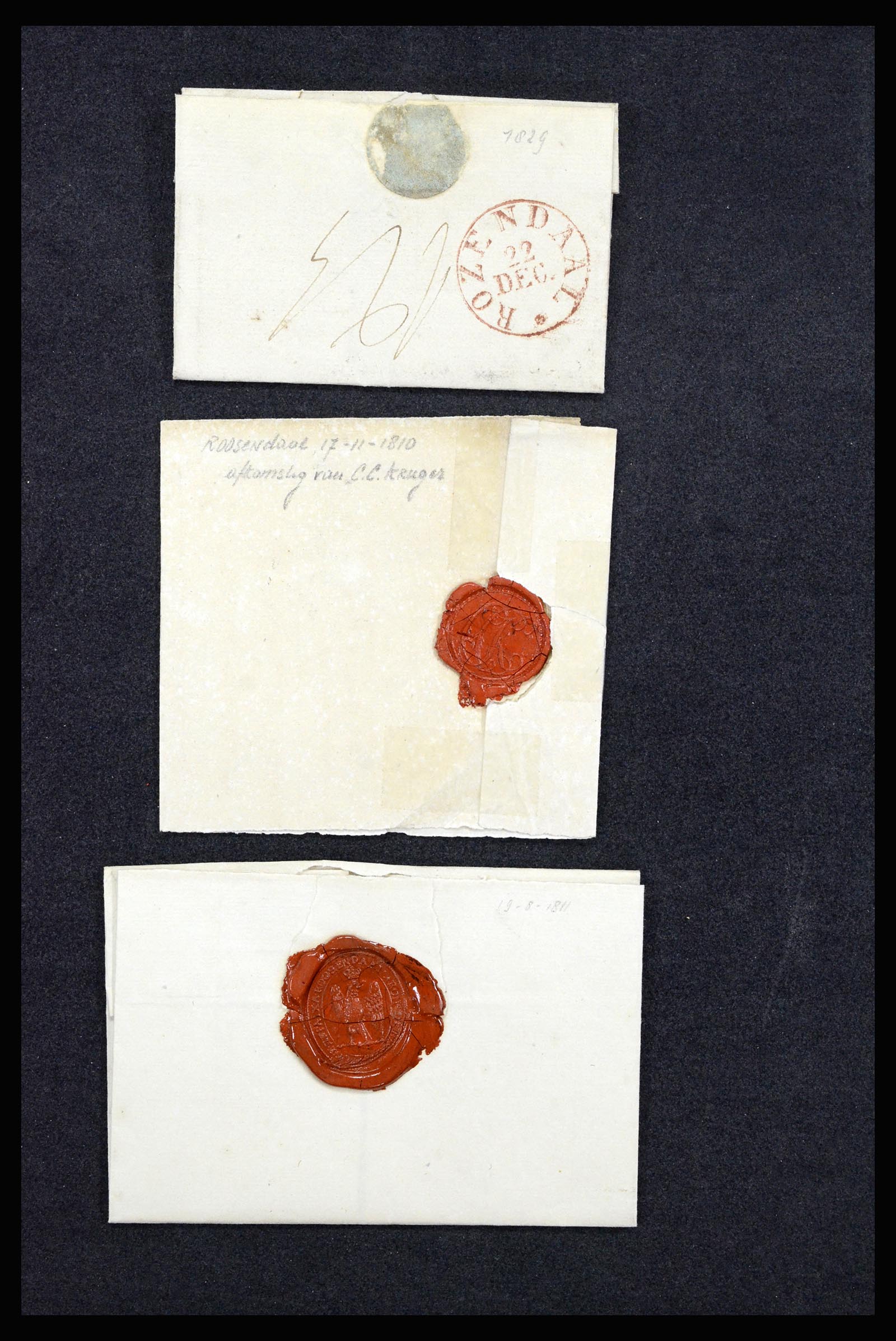 37051 070 - Postzegelverzameling 37051 Nederland brieven Roosendaal 1630(!)-1918.