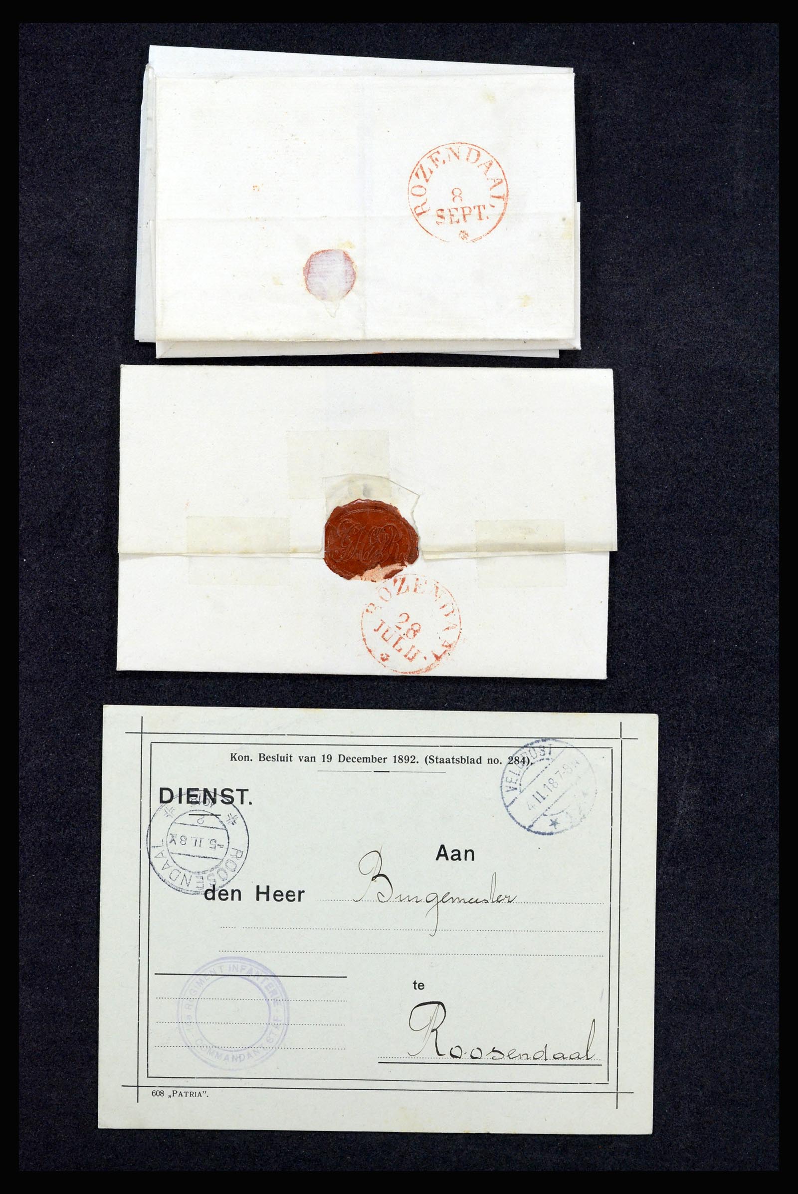 37051 072 - Postzegelverzameling 37051 Nederland brieven Roosendaal 1630(!)-1918.