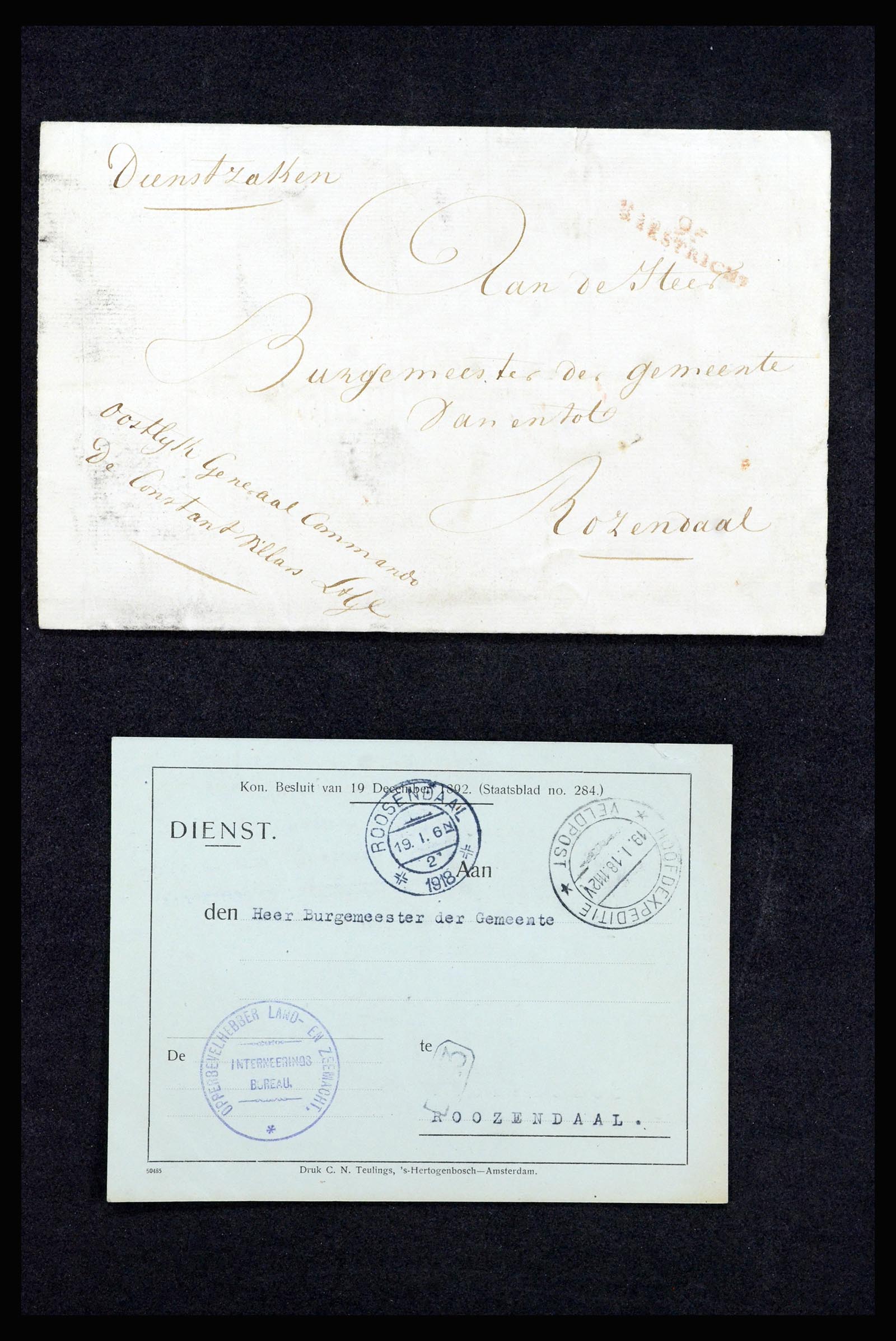 37051 073 - Postzegelverzameling 37051 Nederland brieven Roosendaal 1630(!)-1918.