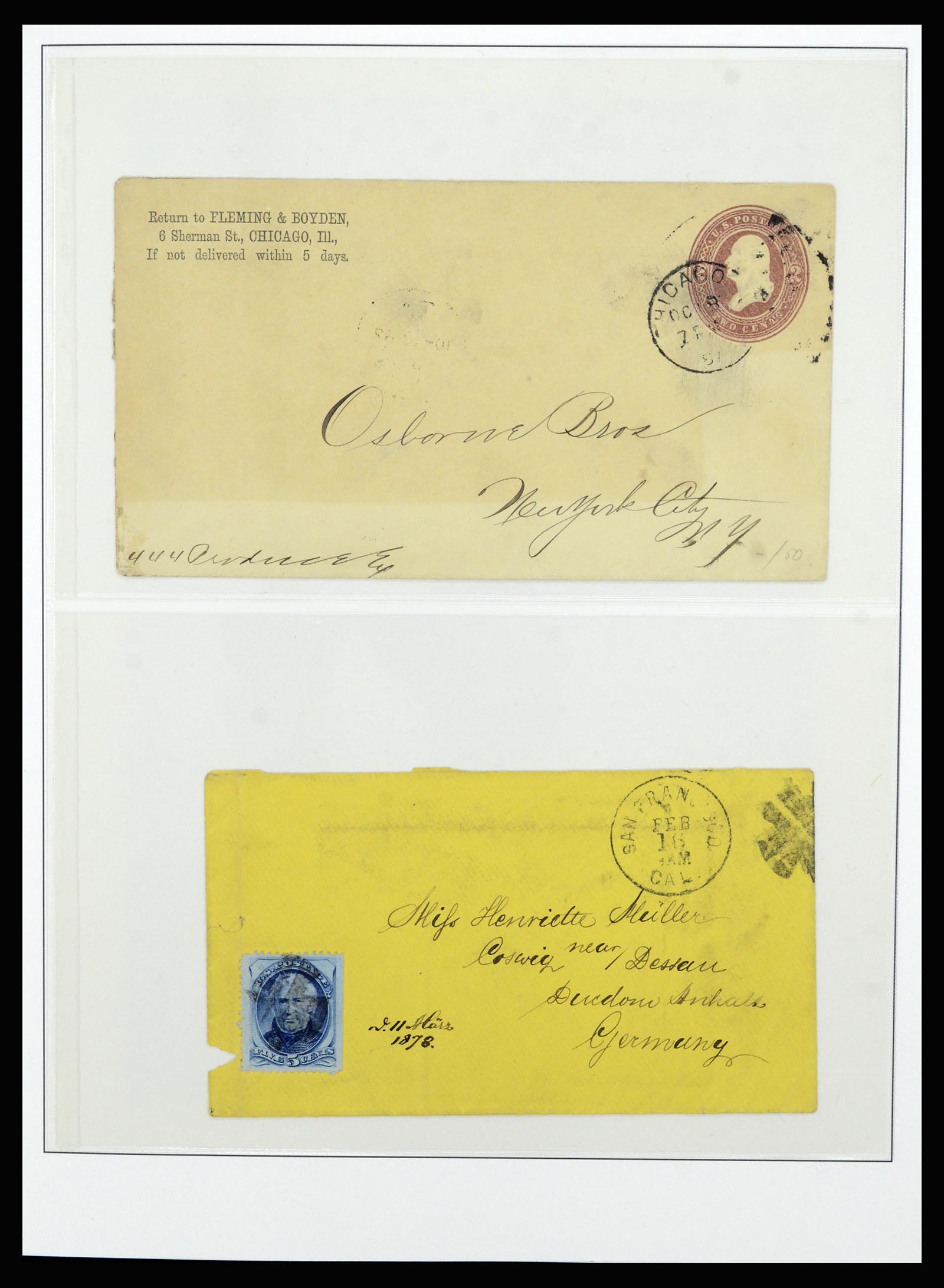 37052 005 - Stamp collection 37052 USA covers 1853-1950.