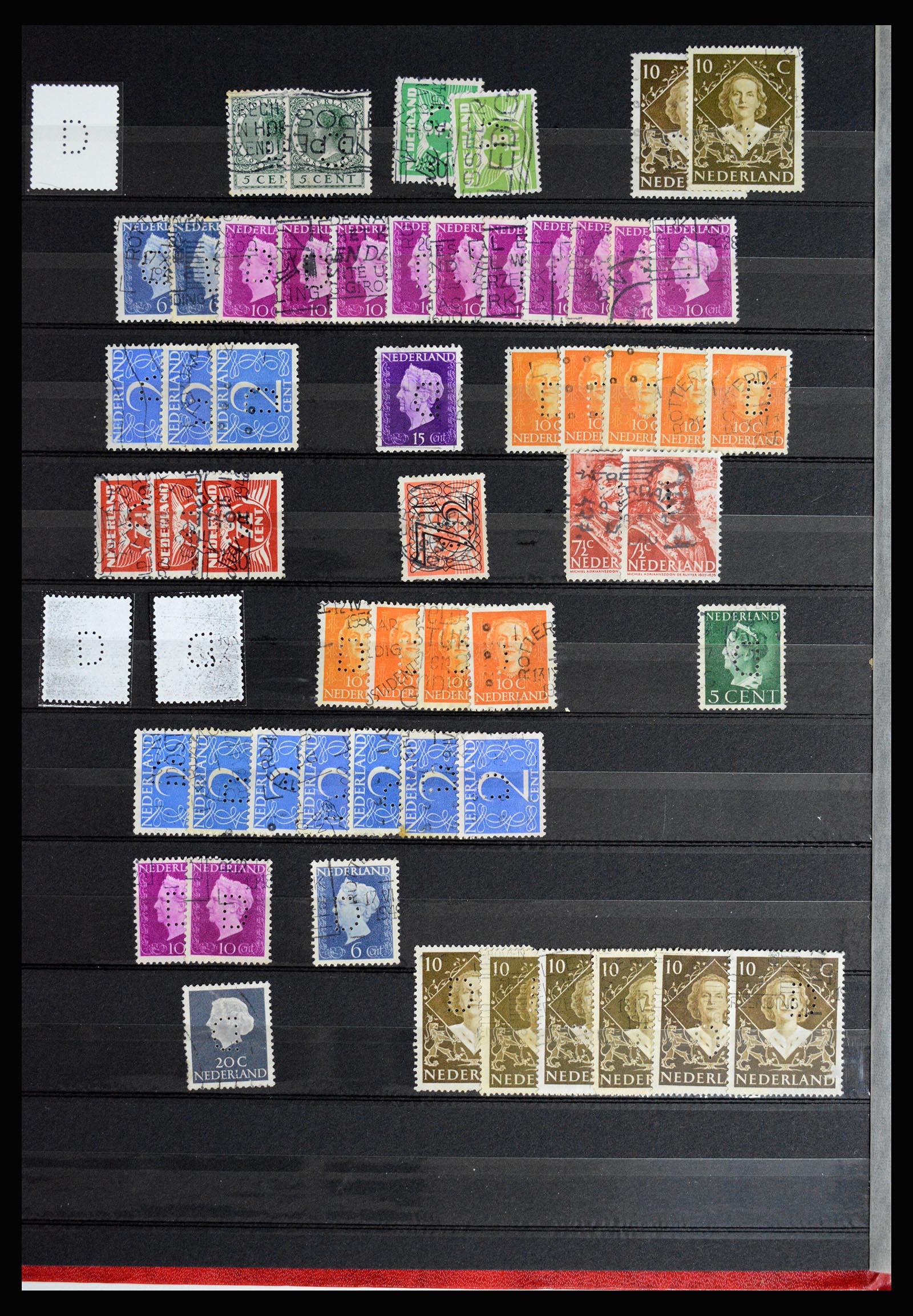 37054 006 - Postzegelverzameling 37054 Nederland perfins 1890-1960.