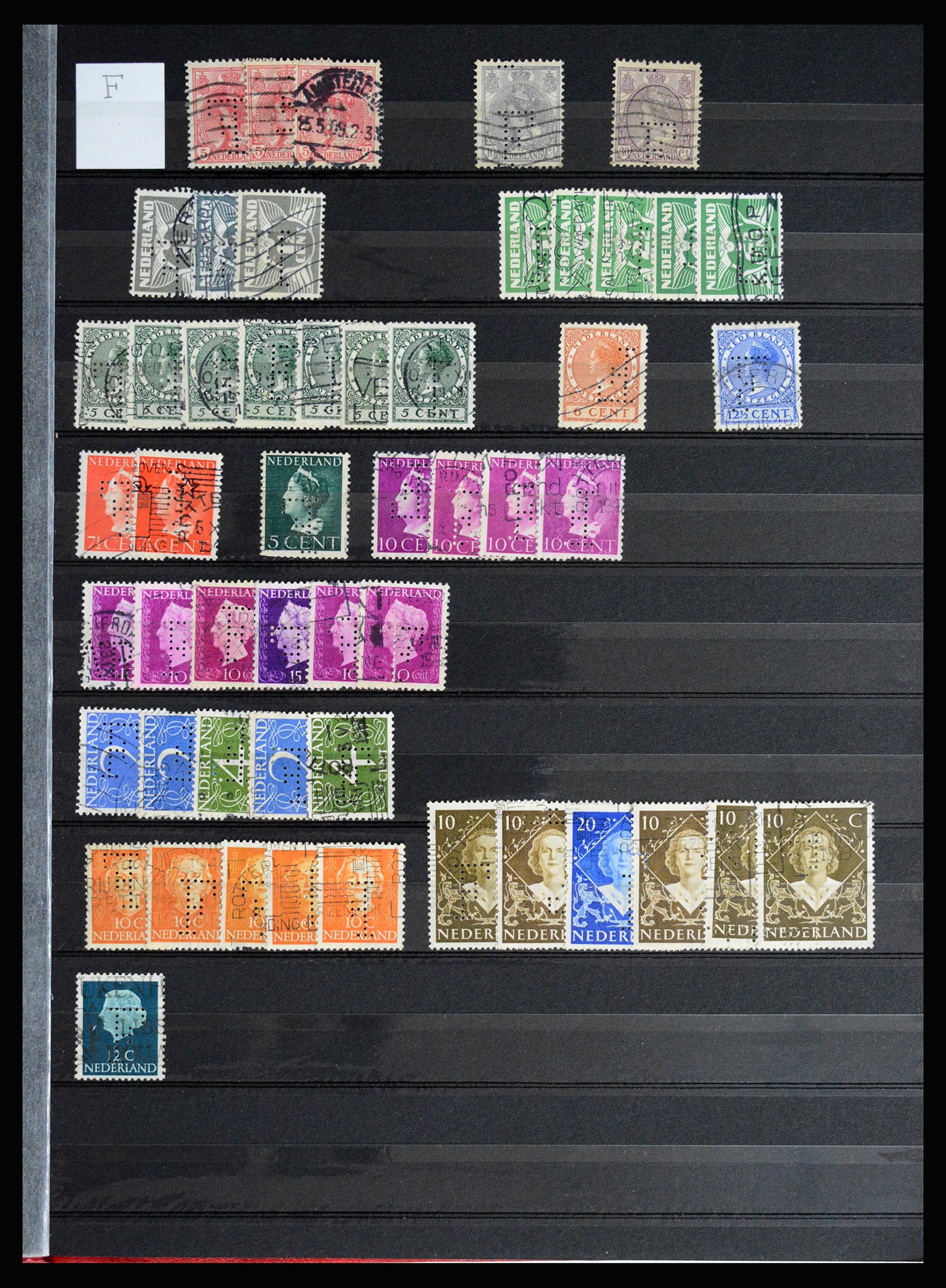 37054 011 - Stamp collection 37054 Netherlands perfins 1890-1960.