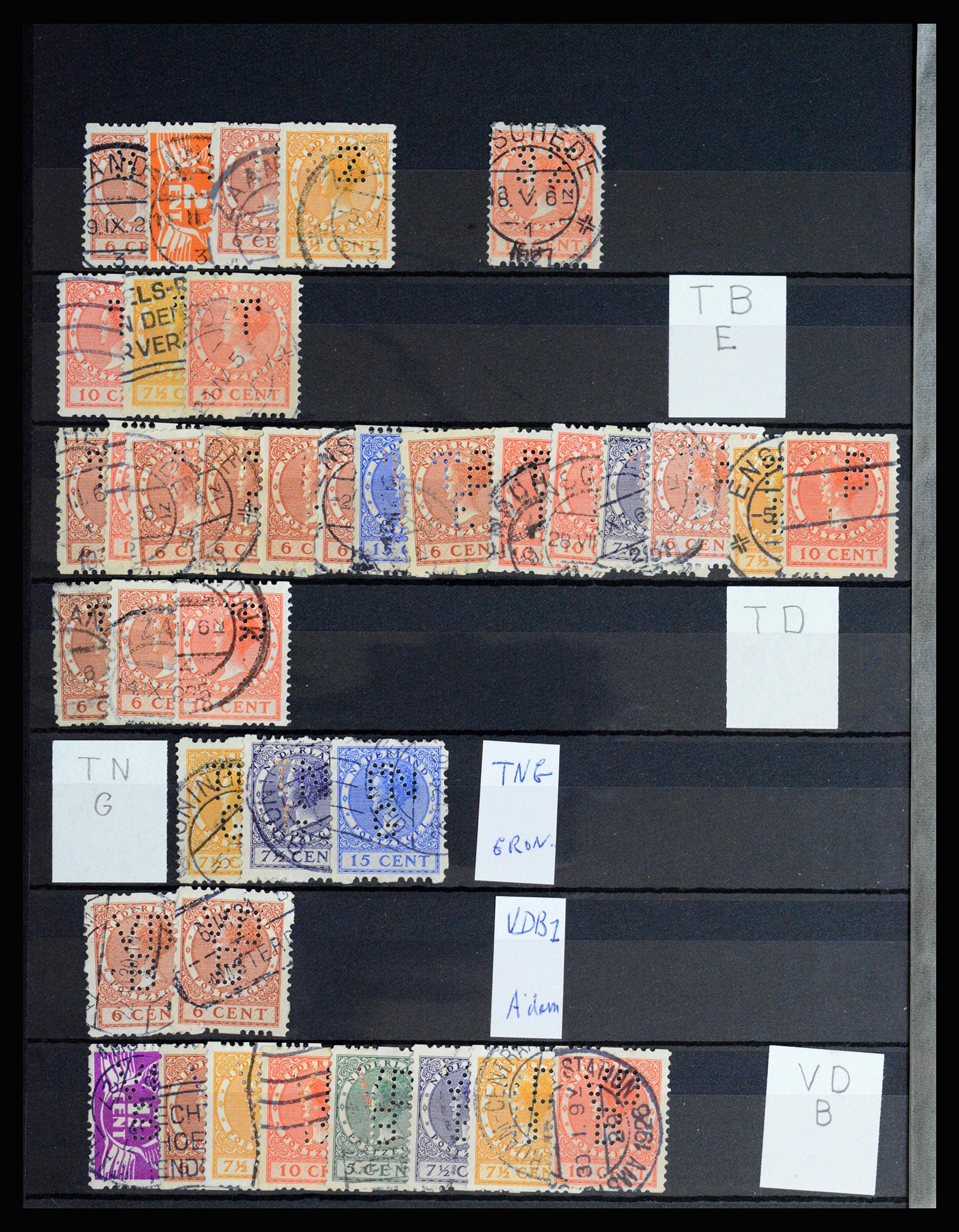 37054 066 - Postzegelverzameling 37054 Nederland perfins 1890-1960.