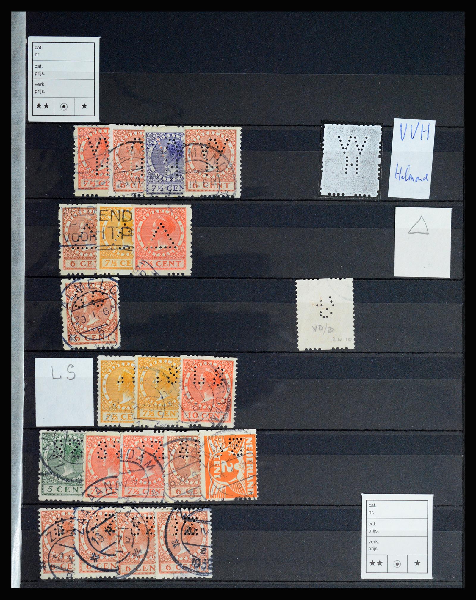 37054 067 - Postzegelverzameling 37054 Nederland perfins 1890-1960.