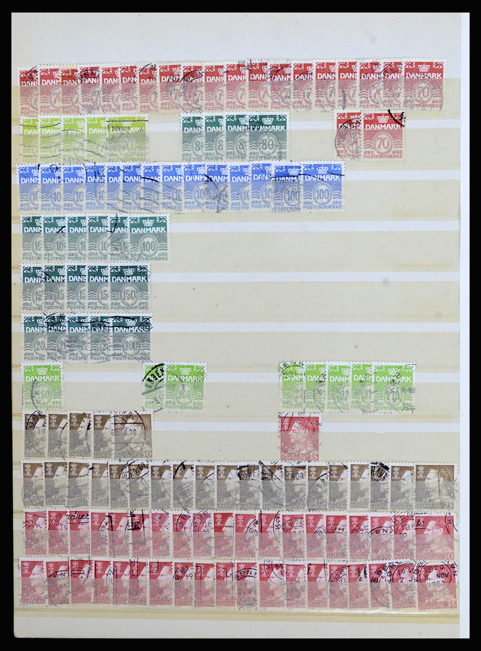 37056 031 - Postzegelverzameling 37056 Denemarken perfins.
