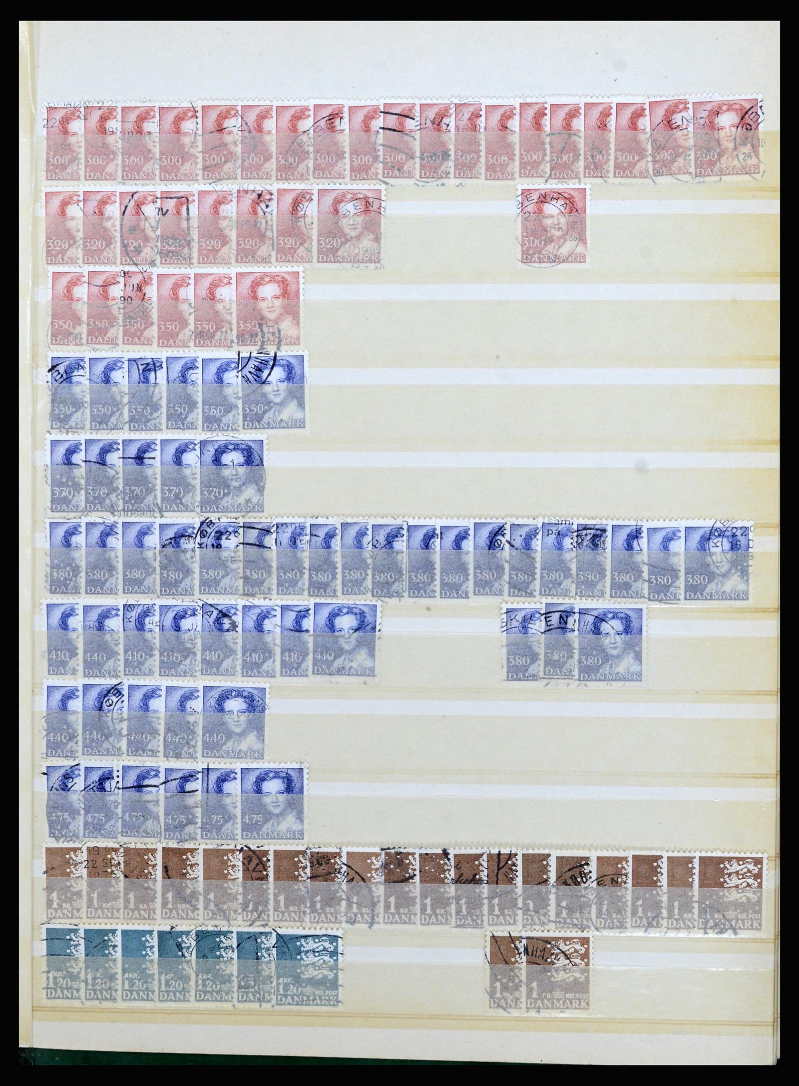 37056 034 - Postzegelverzameling 37056 Denemarken perfins.