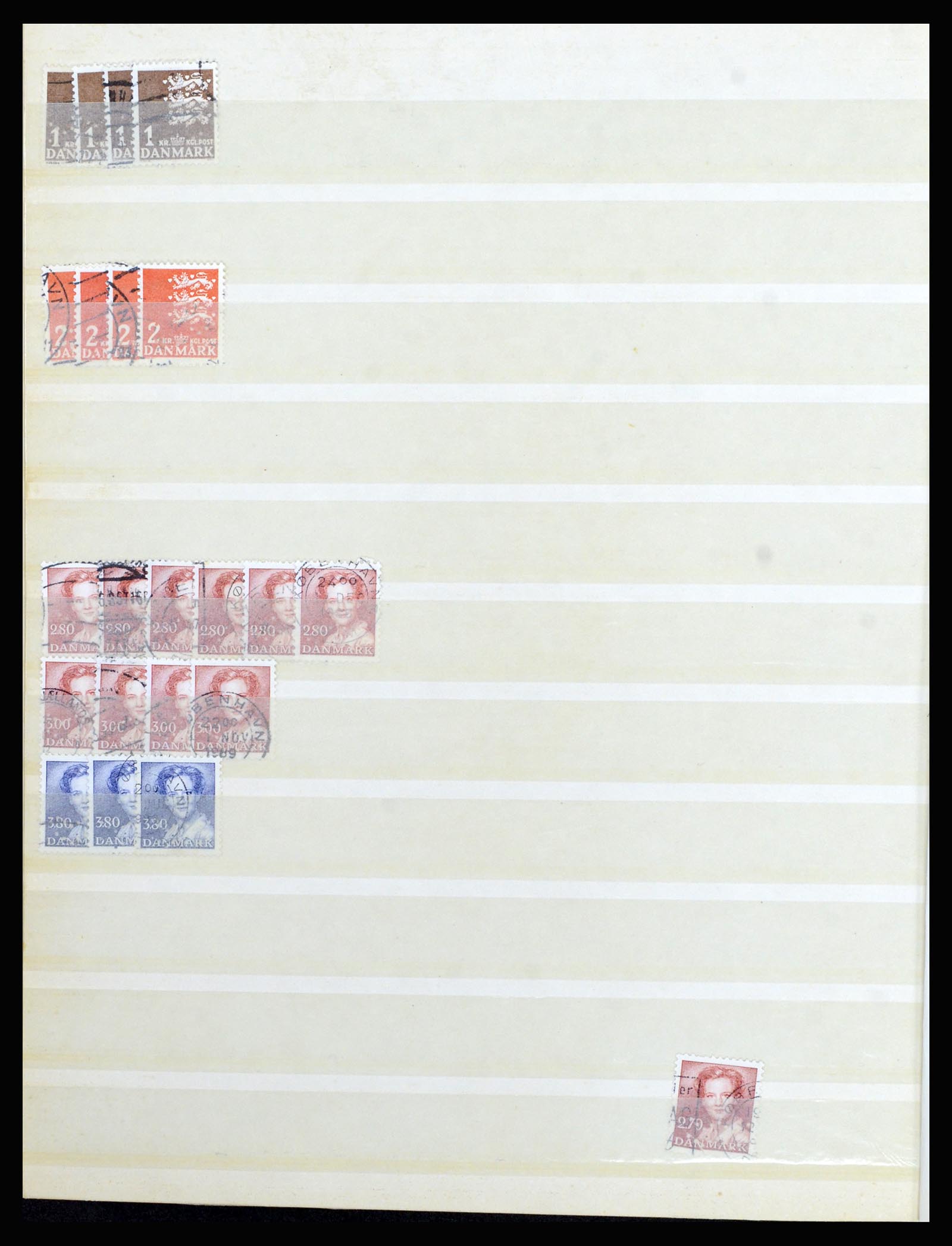 37056 096 - Postzegelverzameling 37056 Denemarken perfins.