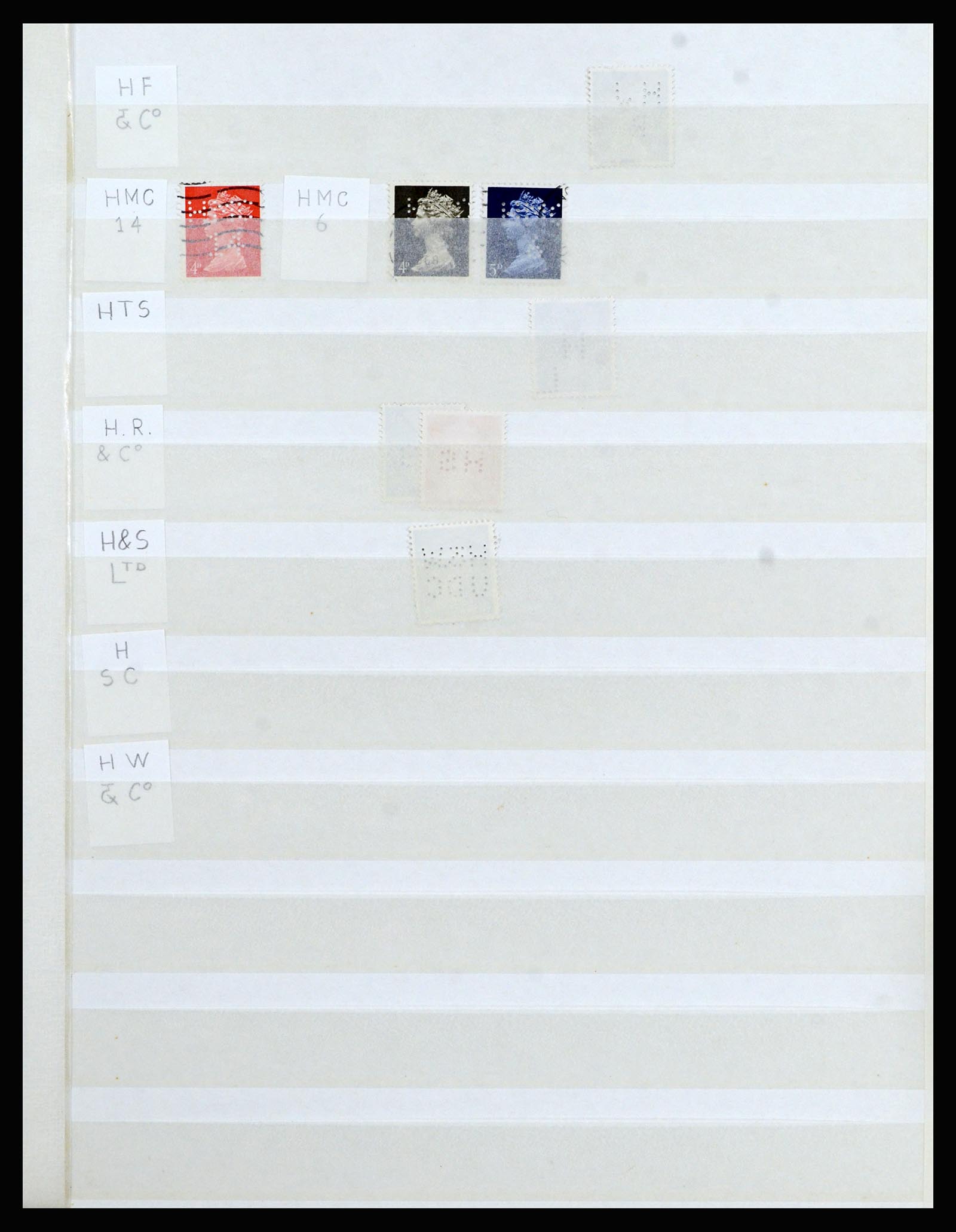 37057 005 - Postzegelverzameling 37057 Wereld perfins 1880-1950.
