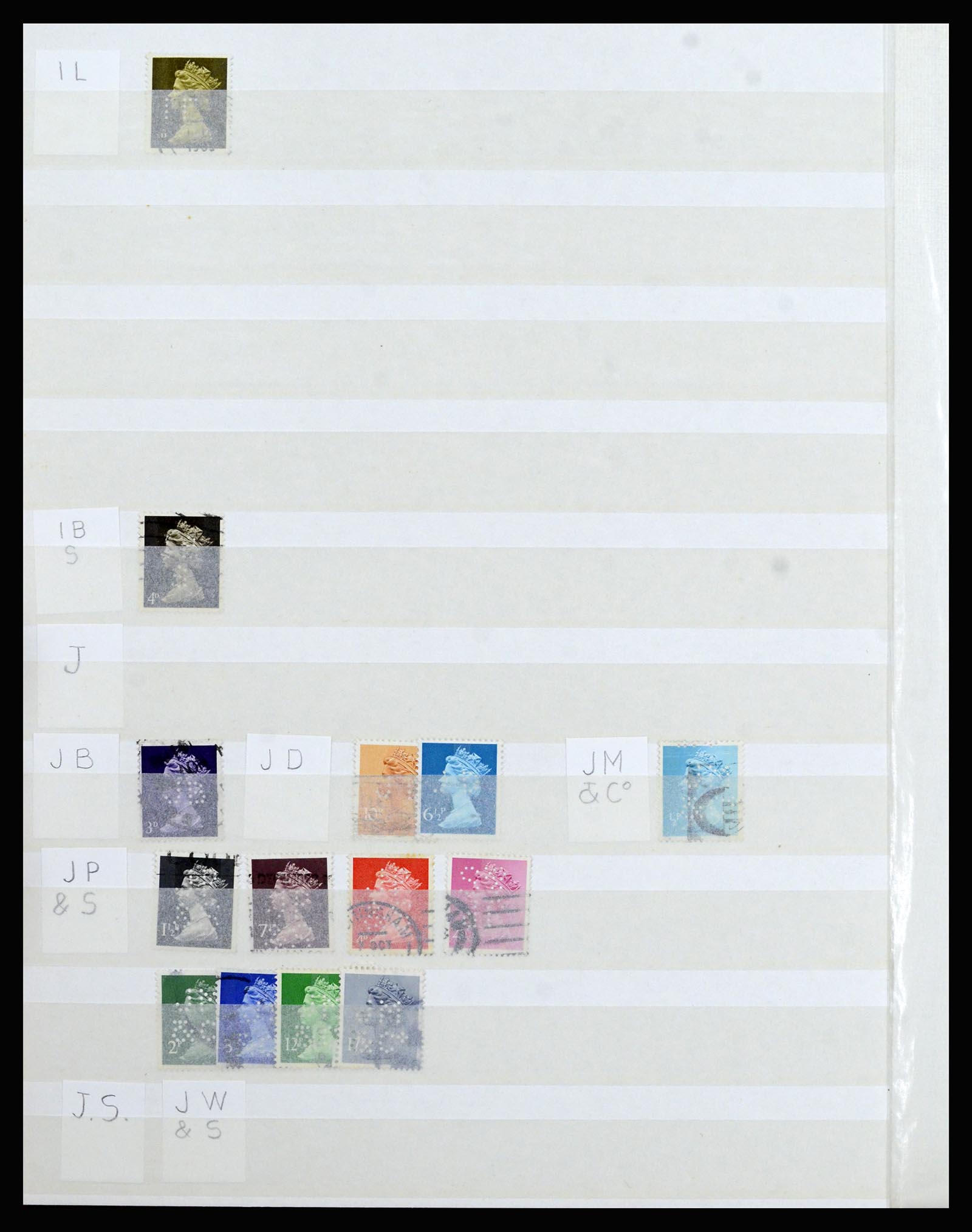 37057 006 - Postzegelverzameling 37057 Wereld perfins 1880-1950.