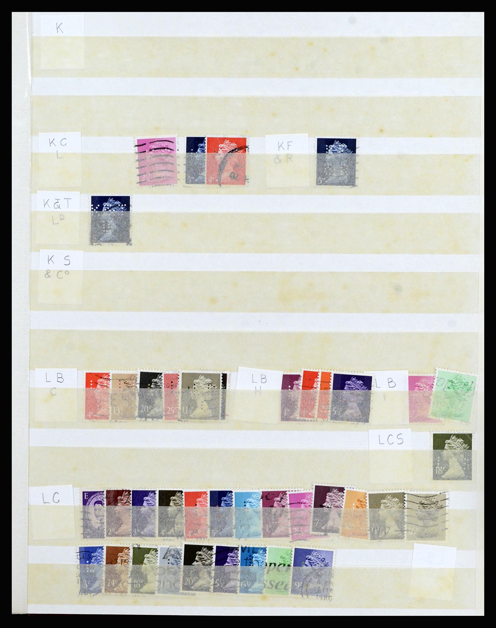 37057 007 - Postzegelverzameling 37057 Wereld perfins 1880-1950.