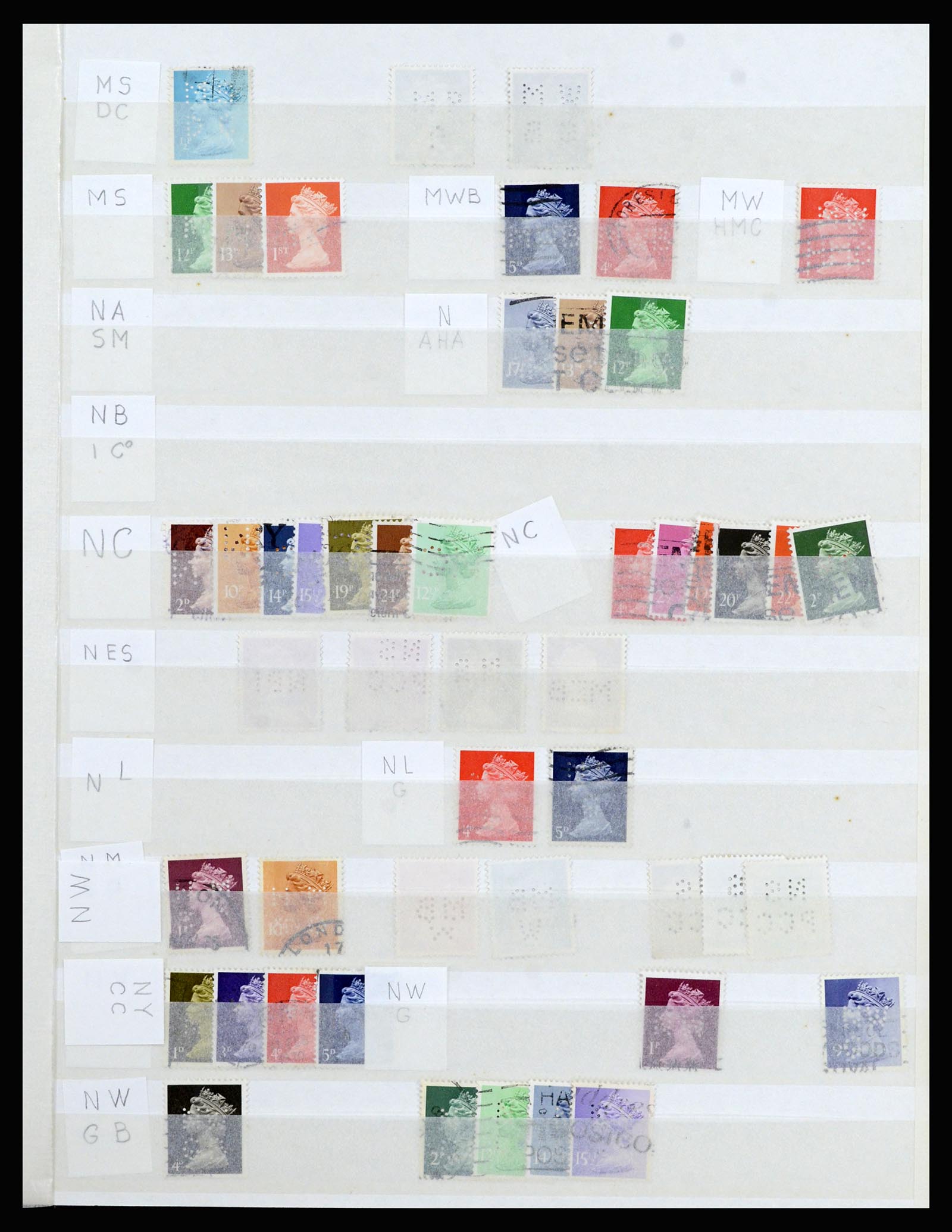 37057 009 - Postzegelverzameling 37057 Wereld perfins 1880-1950.