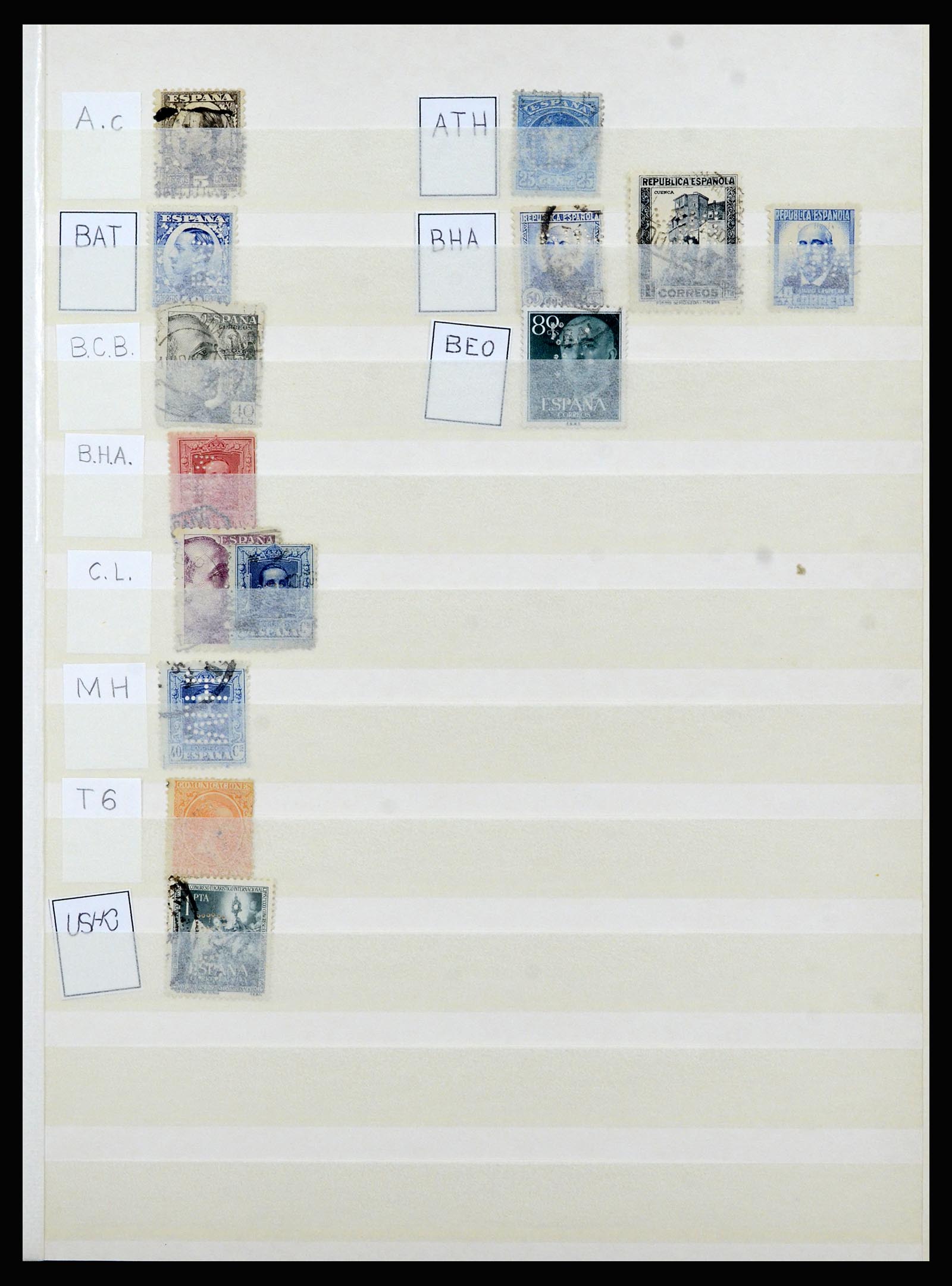 37057 040 - Postzegelverzameling 37057 Wereld perfins 1880-1950.