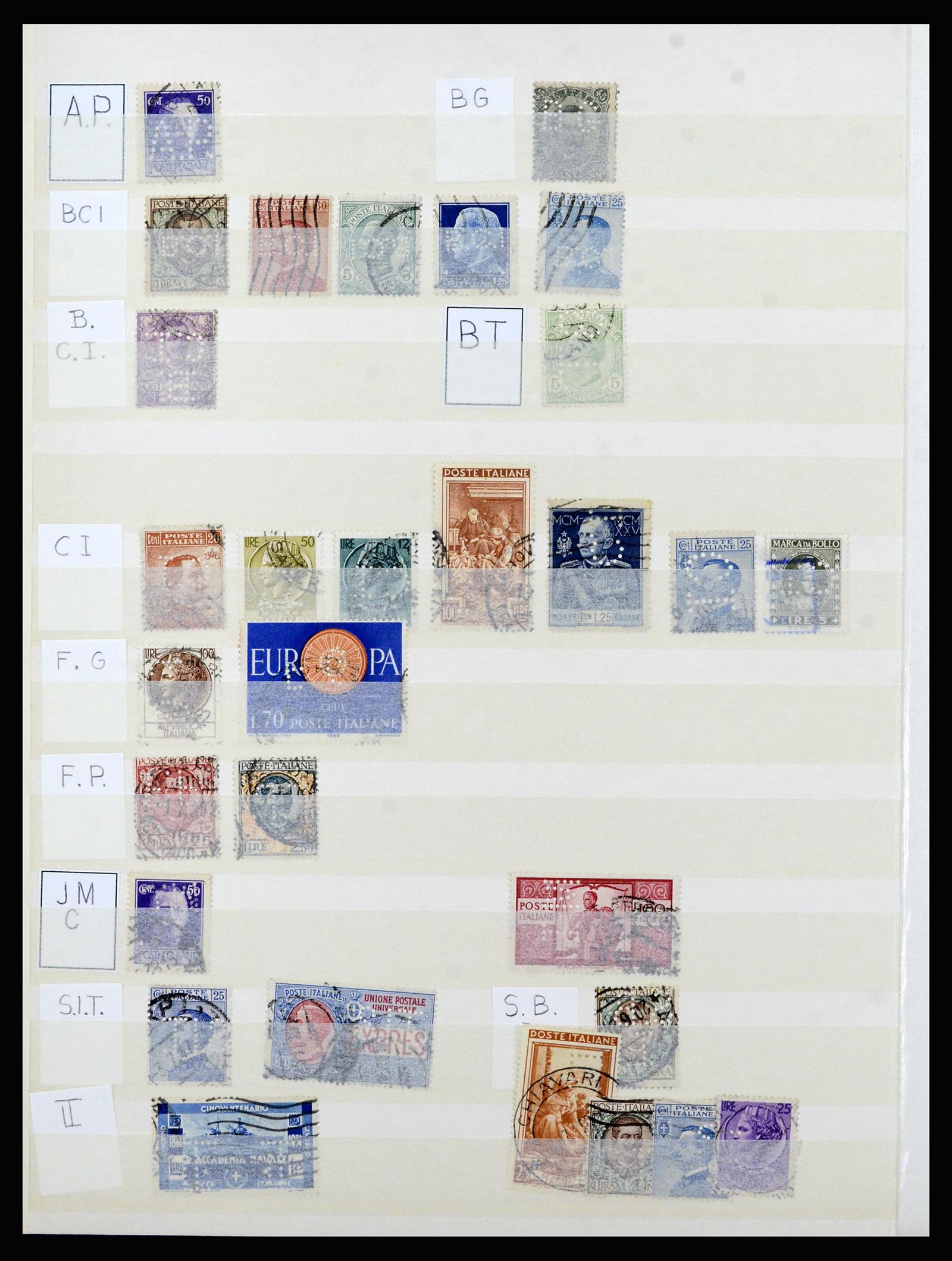 37057 041 - Postzegelverzameling 37057 Wereld perfins 1880-1950.