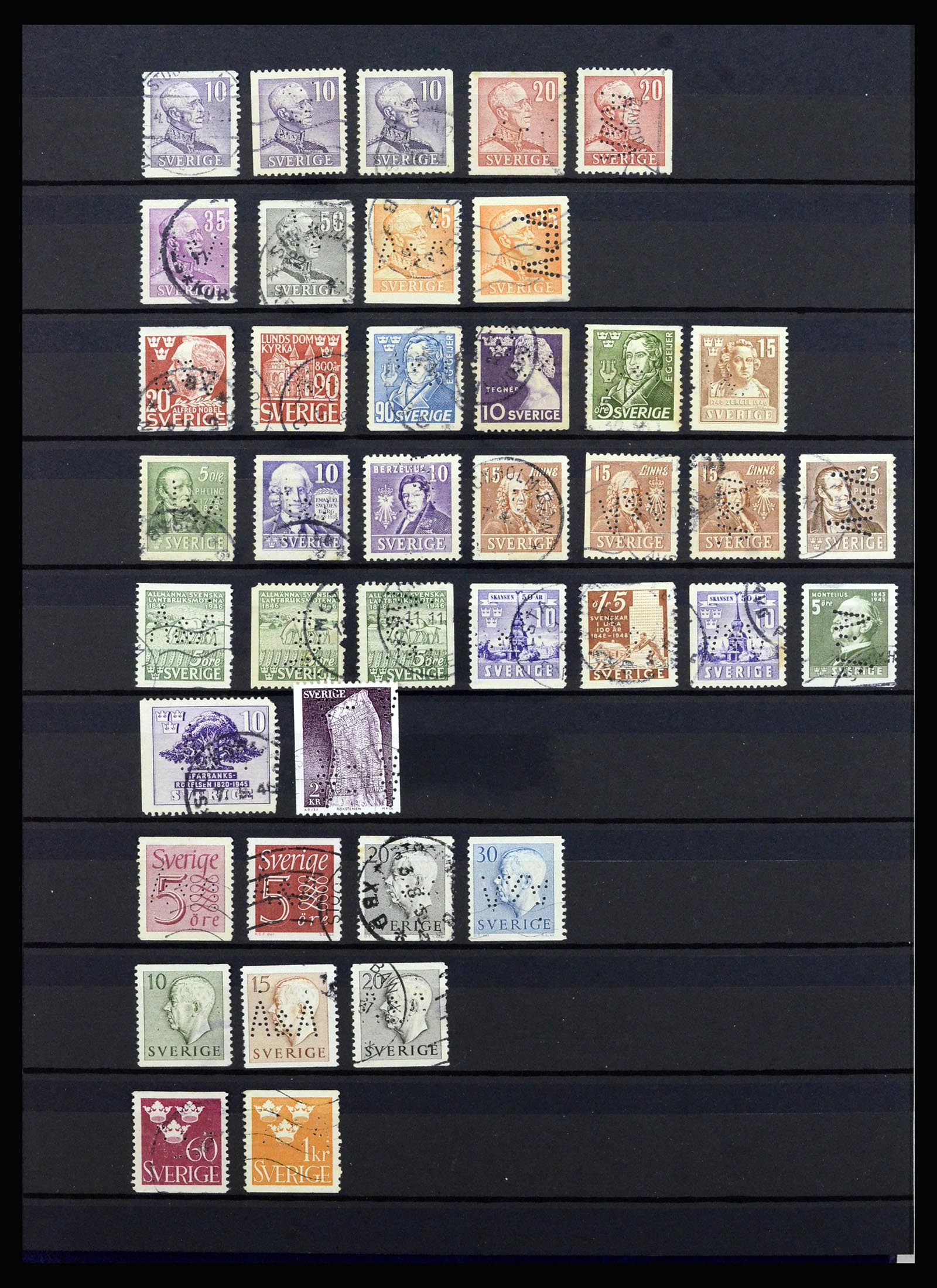 37057 061 - Stamp collection 37057 World perfins 1880-1950.