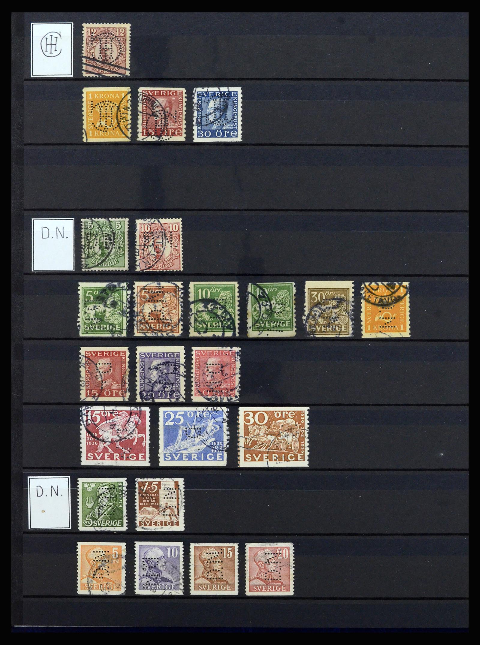 37057 063 - Stamp collection 37057 World perfins 1880-1950.