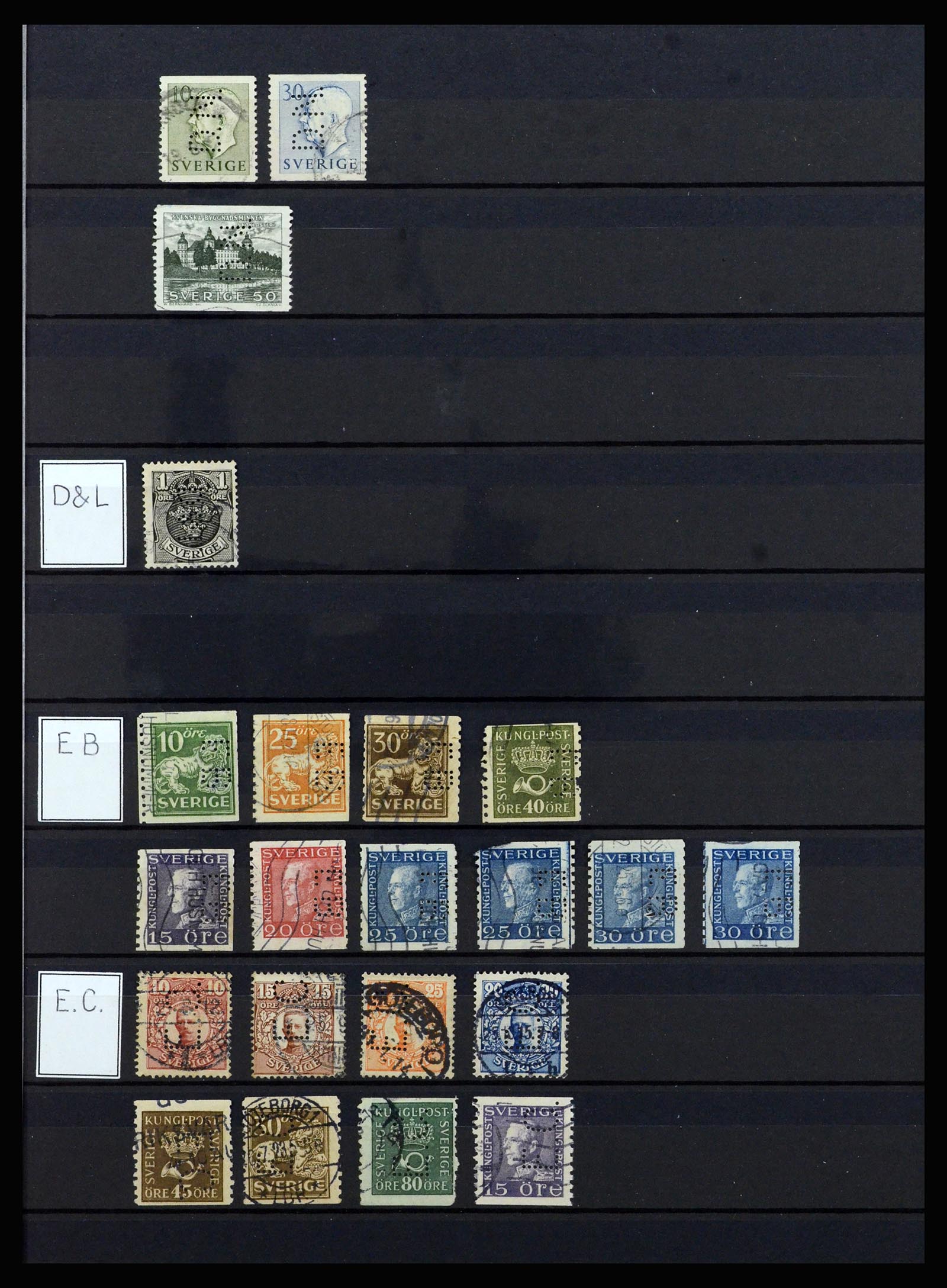 37057 064 - Stamp collection 37057 World perfins 1880-1950.