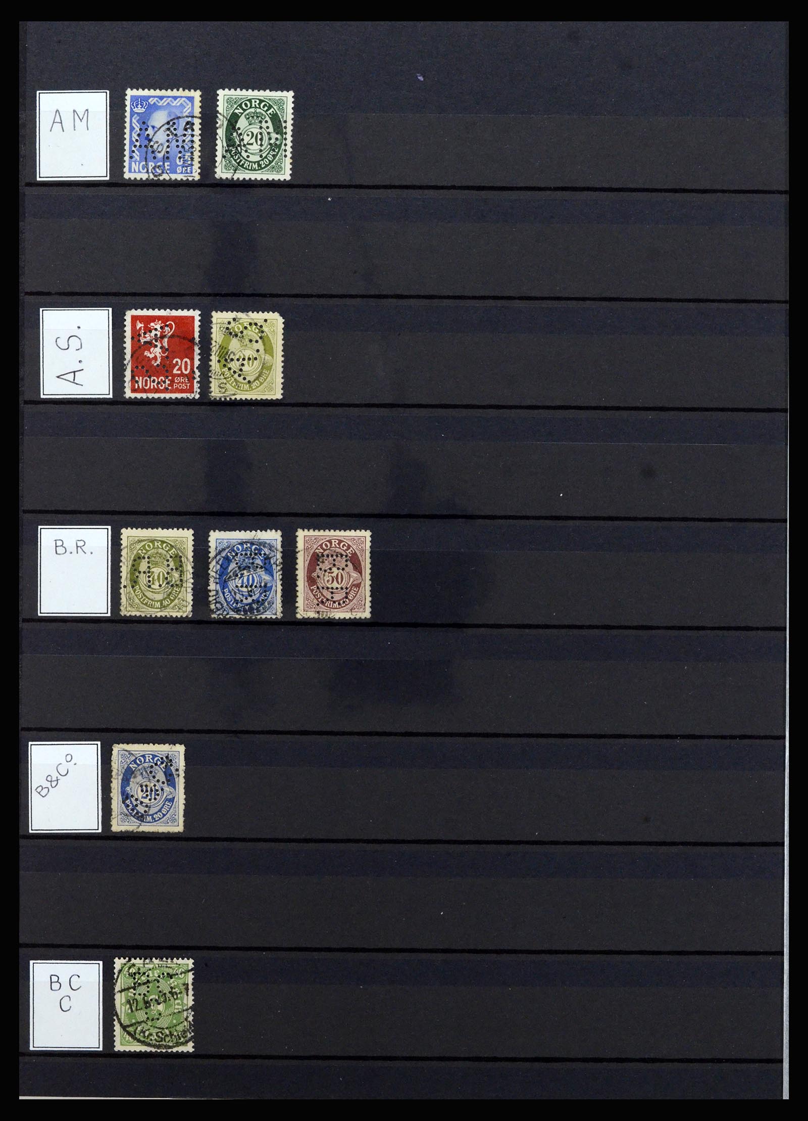 37057 077 - Stamp collection 37057 World perfins 1880-1950.