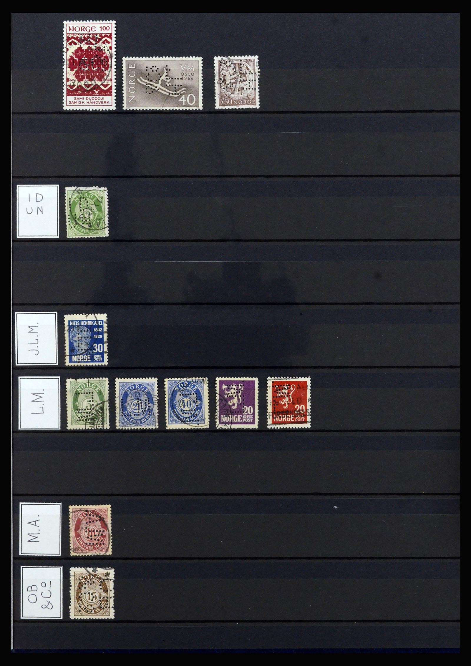 37057 080 - Stamp collection 37057 World perfins 1880-1950.