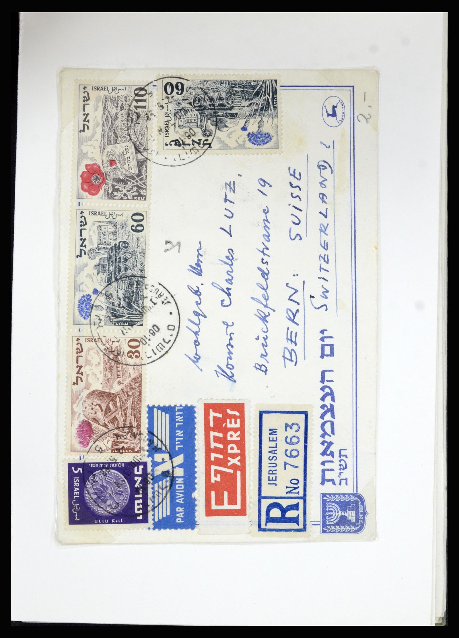 37059 035 - Postzegelverzameling 37059 Israël brieven en FDC's 1948-1970.