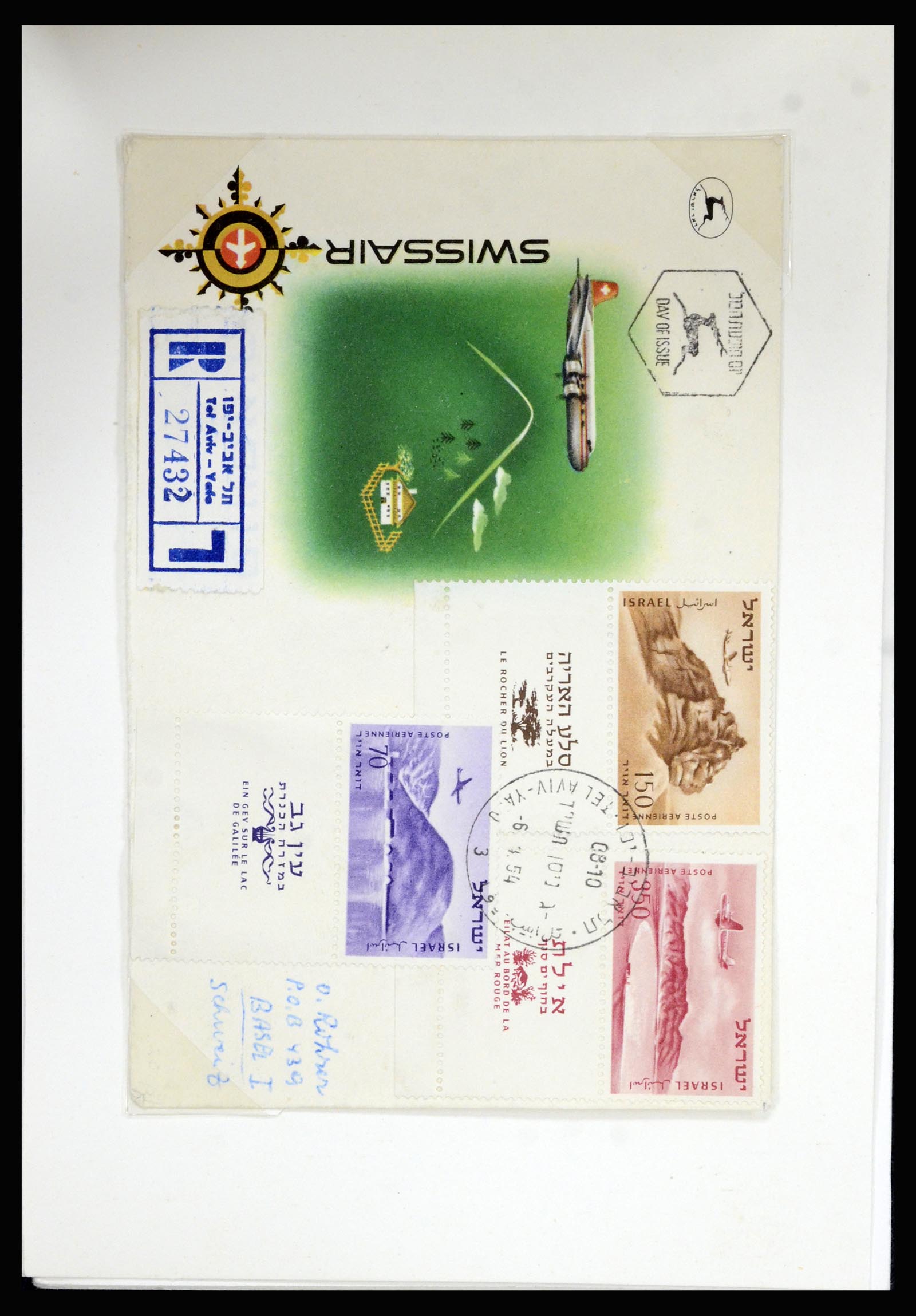 37059 043 - Postzegelverzameling 37059 Israël brieven en FDC's 1948-1970.