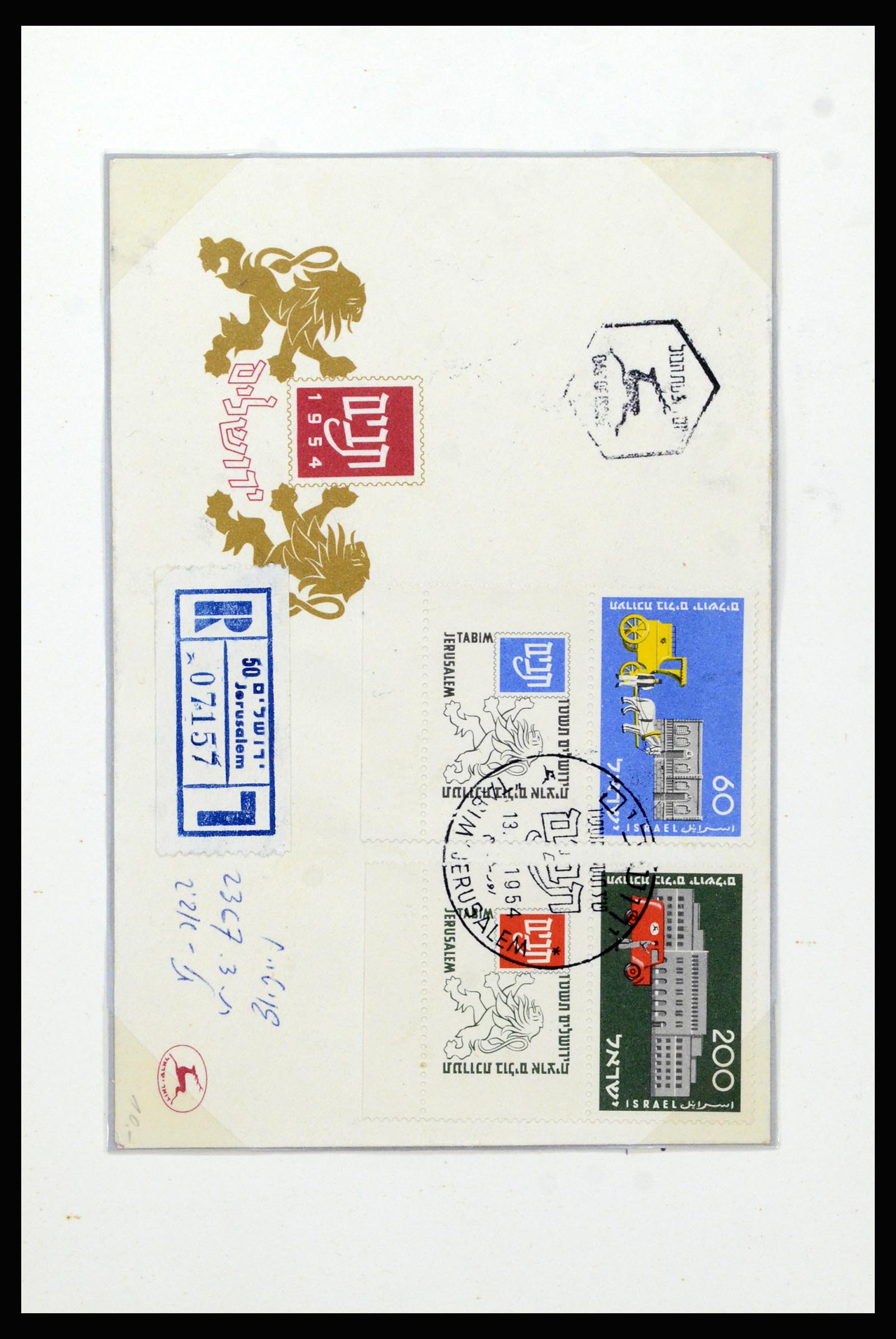 37059 056 - Postzegelverzameling 37059 Israël brieven en FDC's 1948-1970.